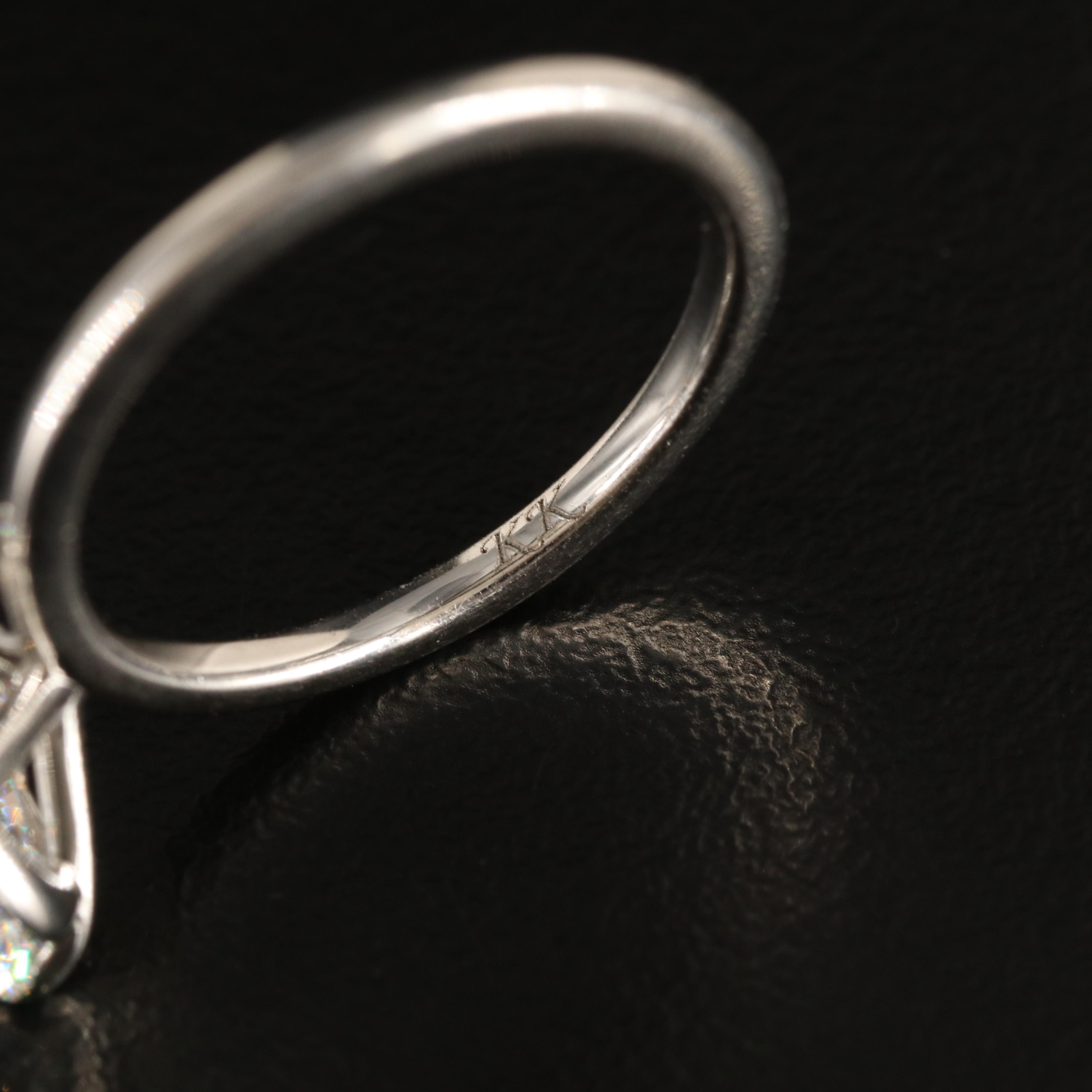 Platinum 3.19 CT Lab Grown Diamond Ring with Online Digitial GIA Report