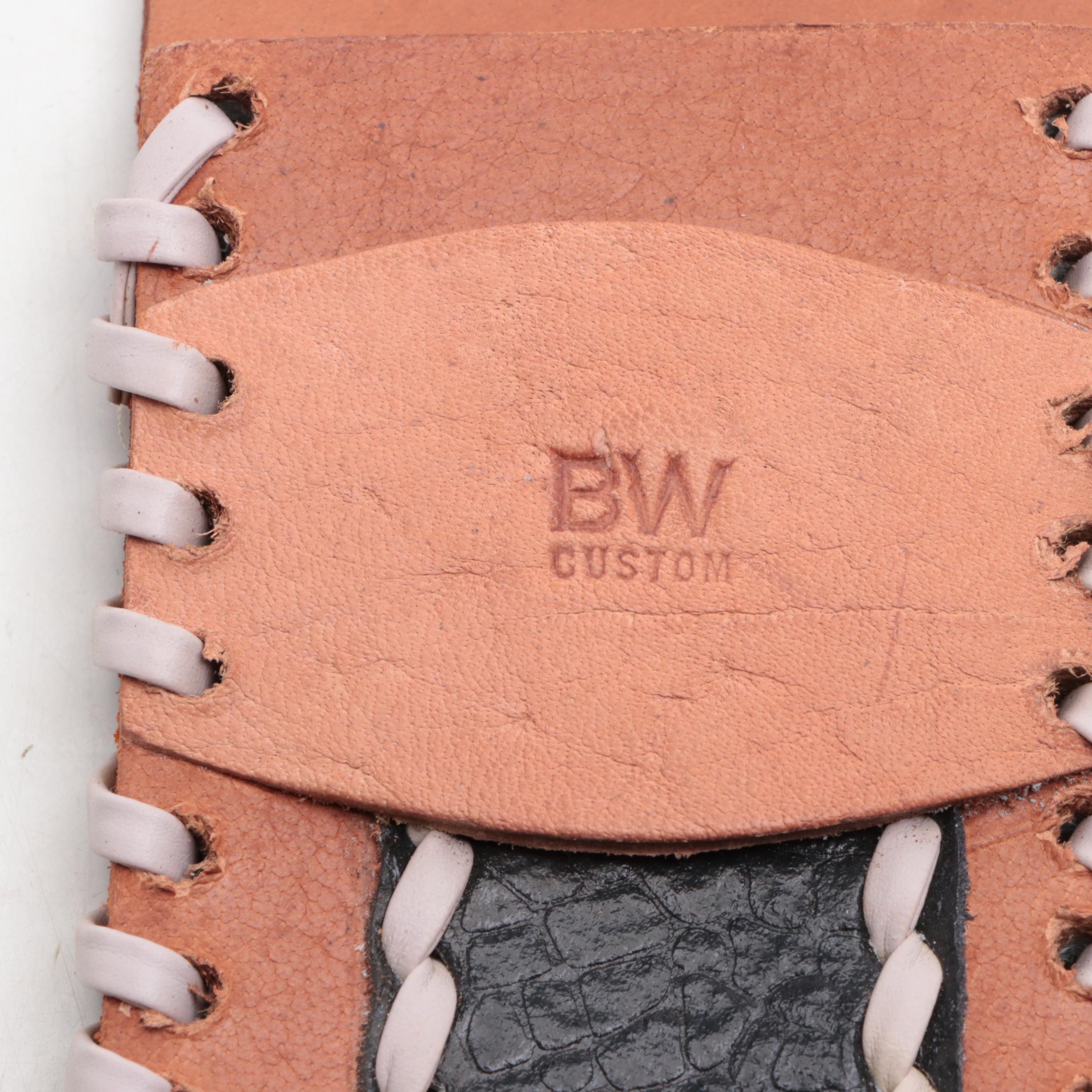 BW Custom Damascus Steel and Bone-Handled Skinner Knife with Scabbard