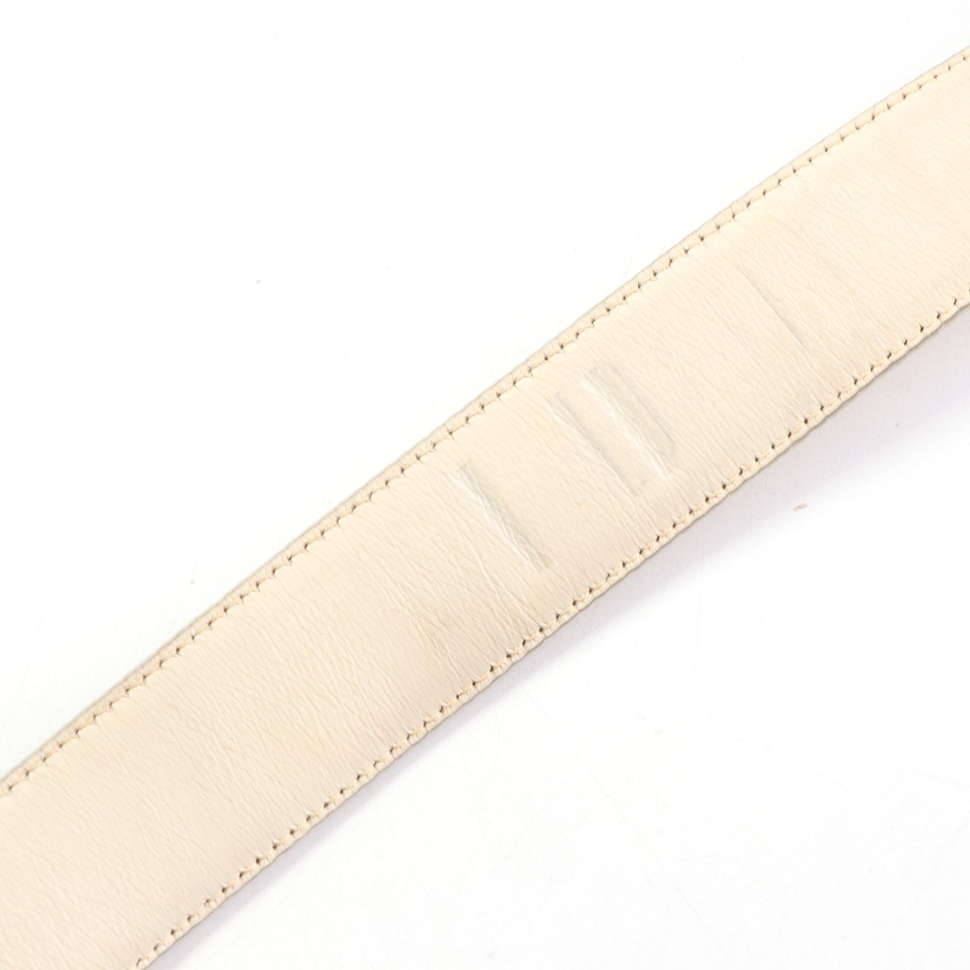 Gucci Gold Buckle Belt in Grained Leather