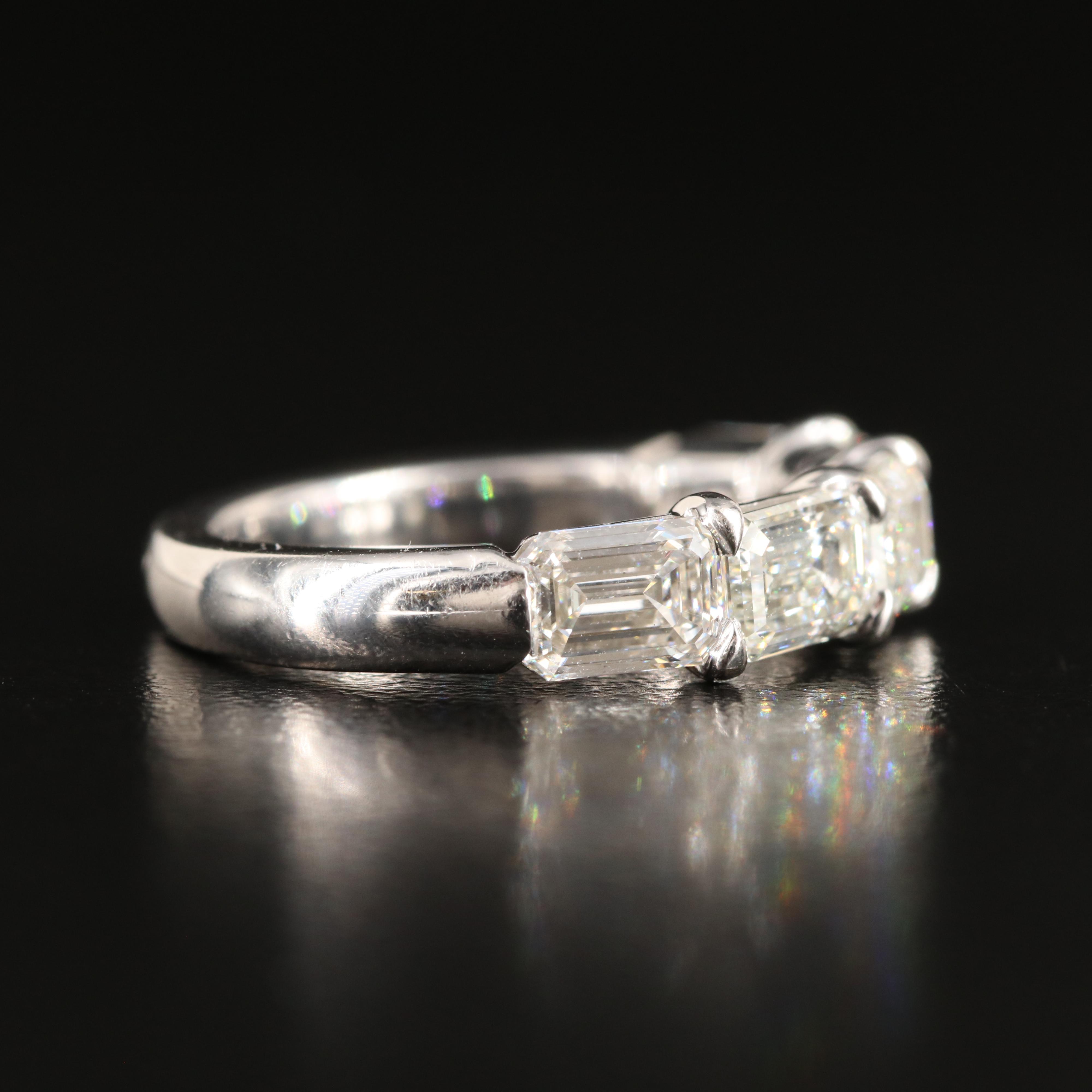 Platinum 2.47 CTW Diamond Five Stone Band Including Online Digital GIA Reports