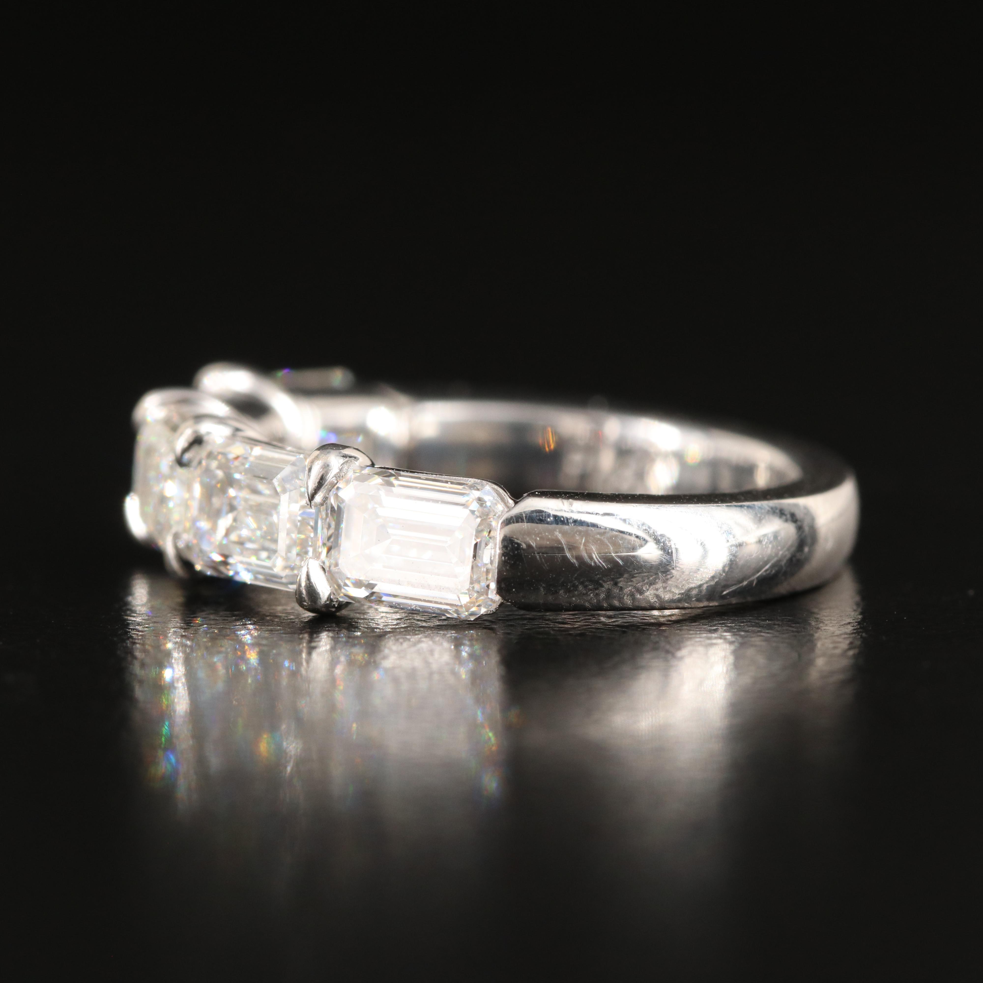 Platinum 2.47 CTW Diamond Five Stone Band Including Online Digital GIA Reports