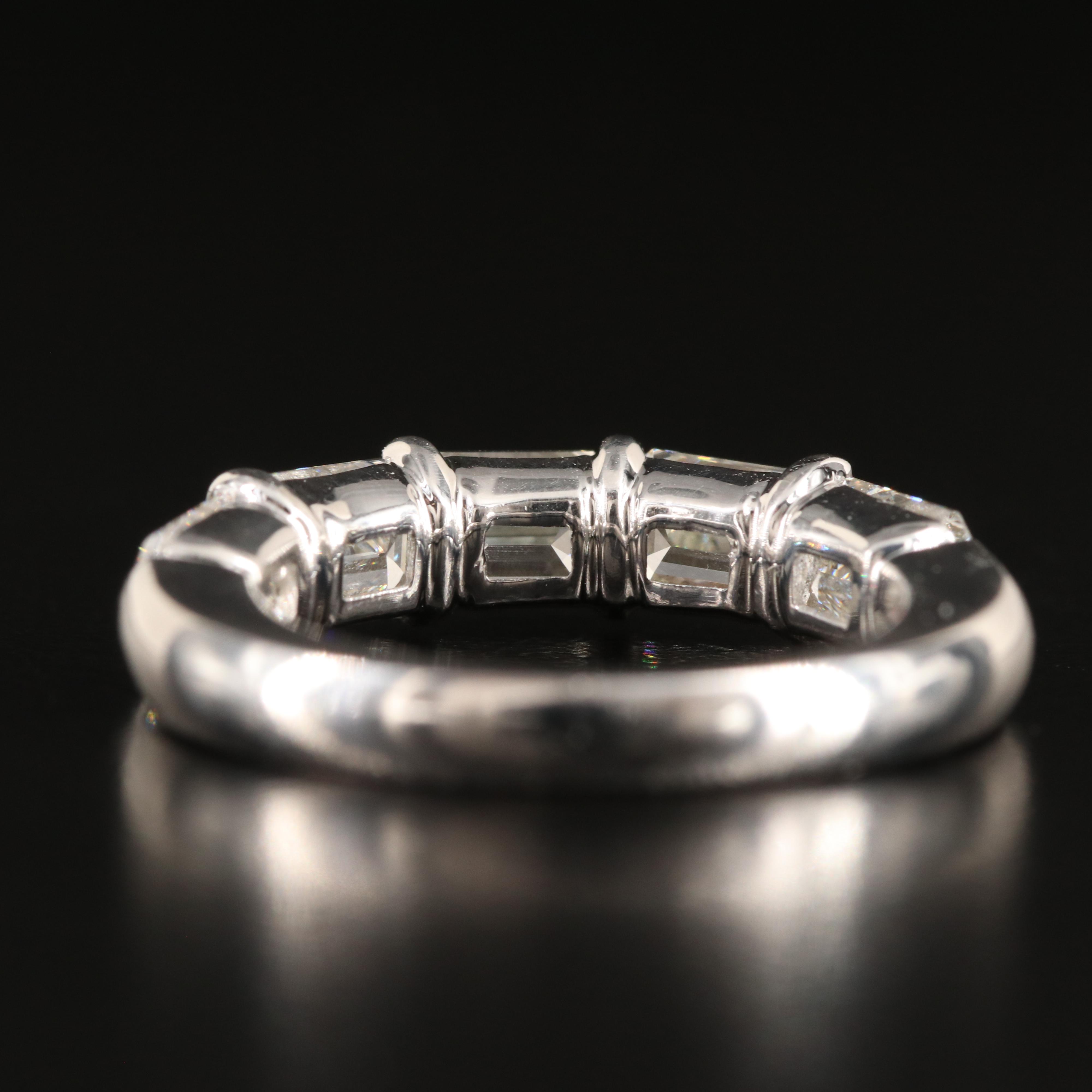 Platinum 2.47 CTW Diamond Five Stone Band Including Online Digital GIA Reports
