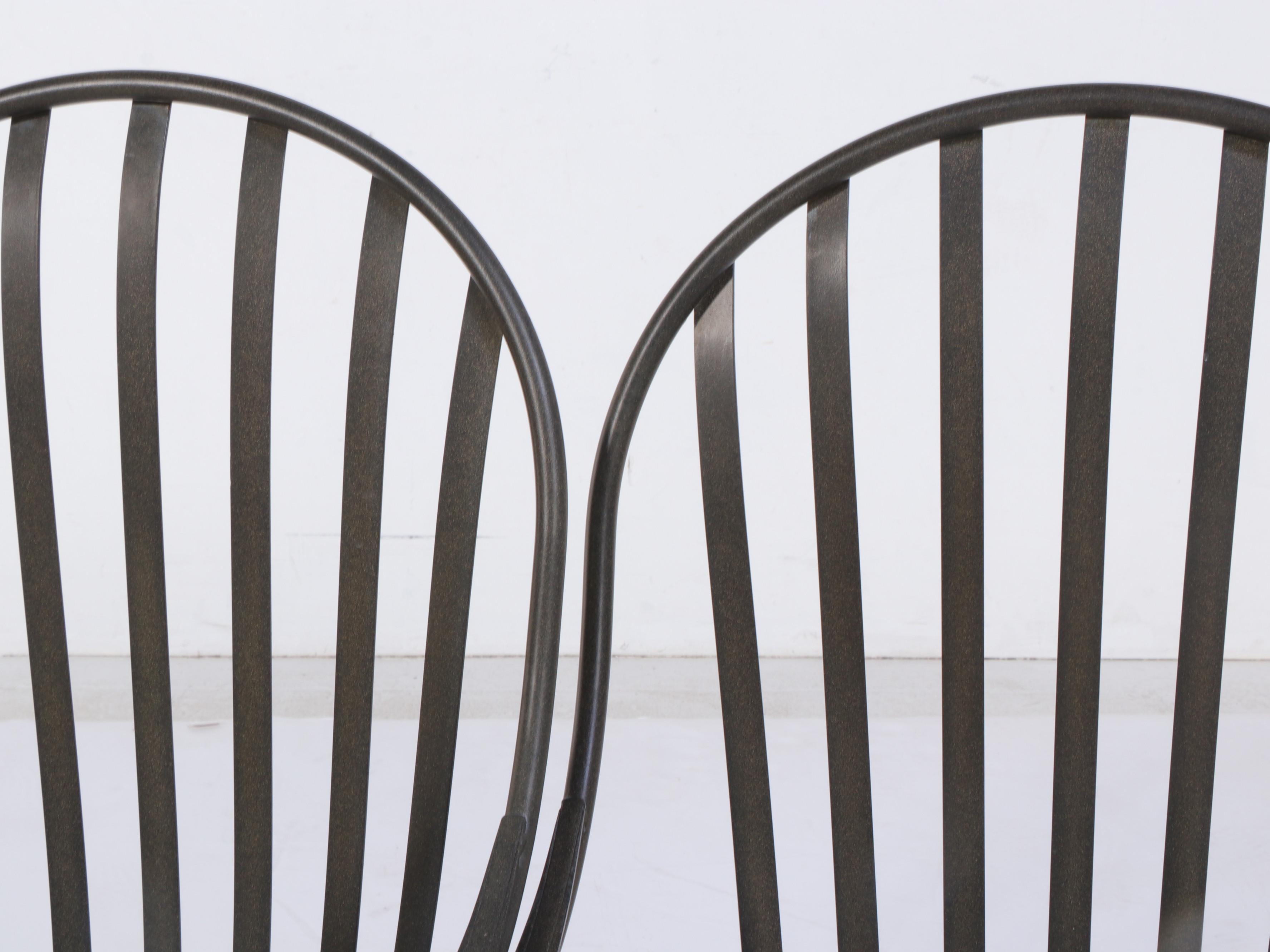 Three-Piece Powder-Coated Iron and Wire Mesh Patio Lounge Set