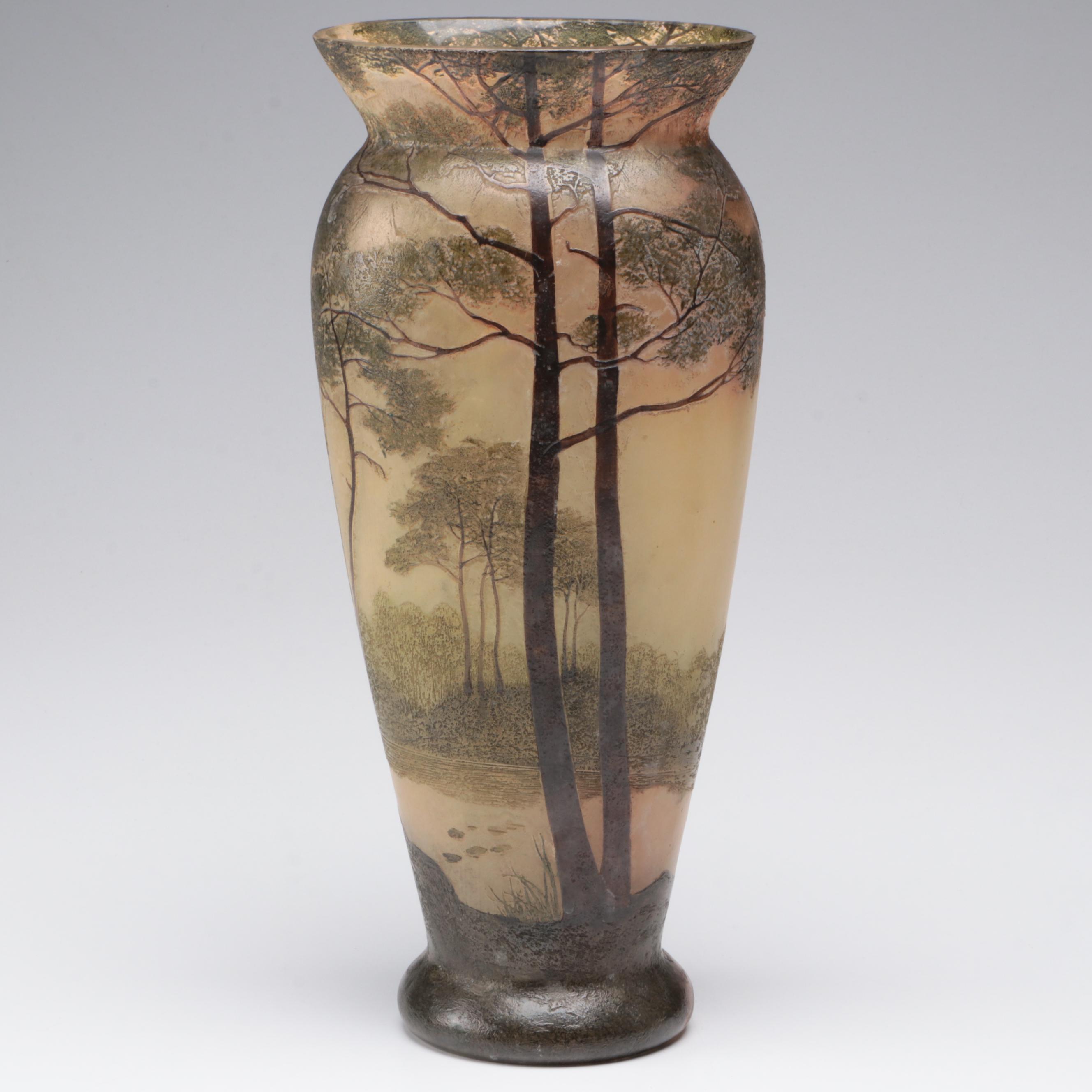 Legras French Cameo Glass Vases, Early 20th Century