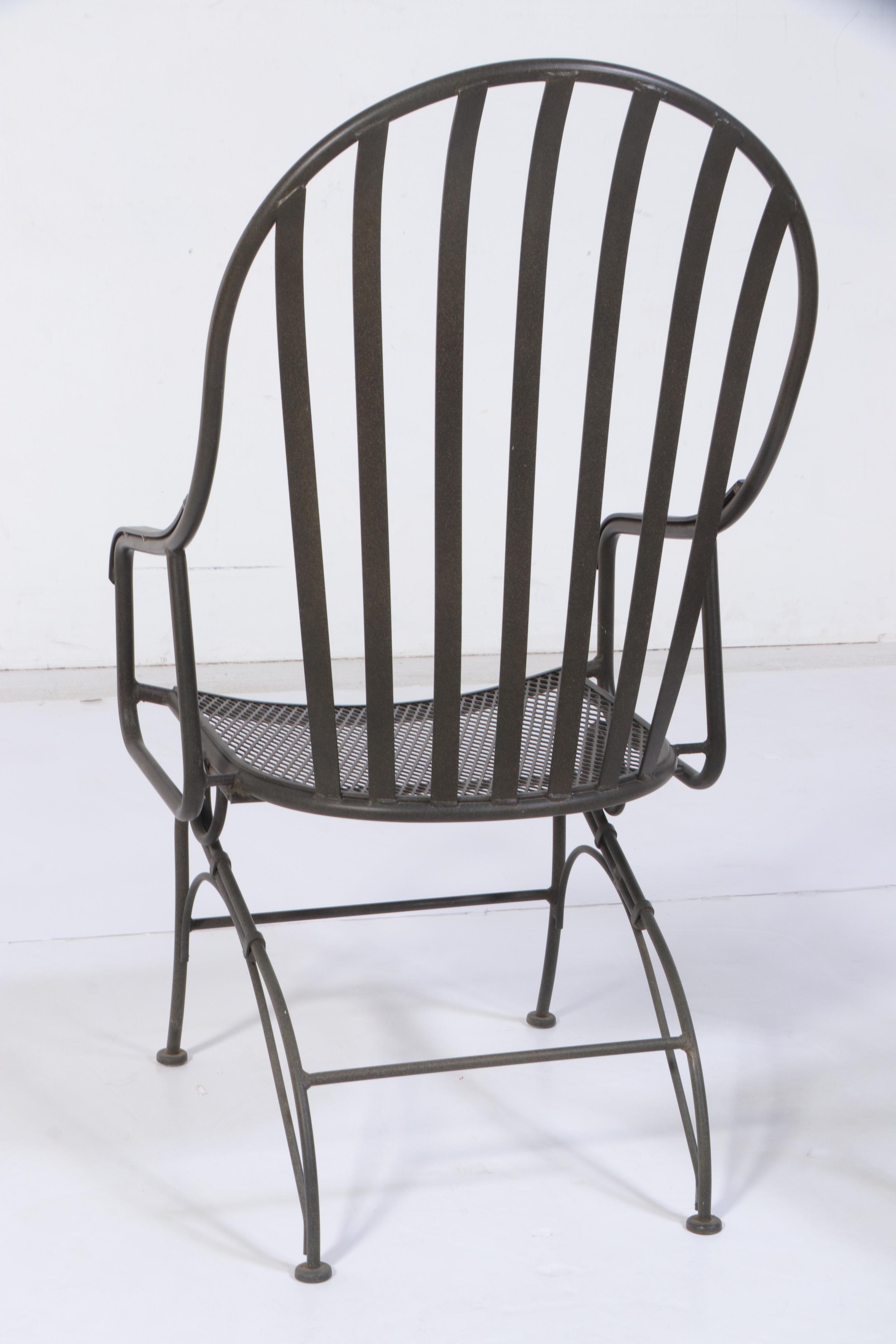 Three-Piece Powder-Coated Iron and Wire Mesh Patio Lounge Set