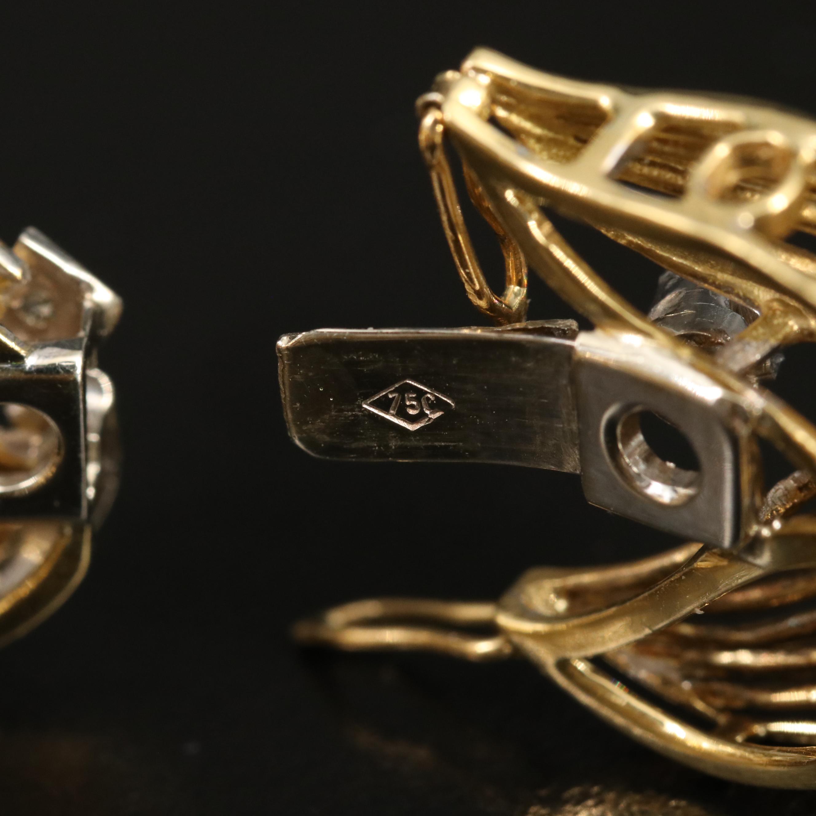 Retro 18K 1.26 CTW Diamond Foliate Bracelet