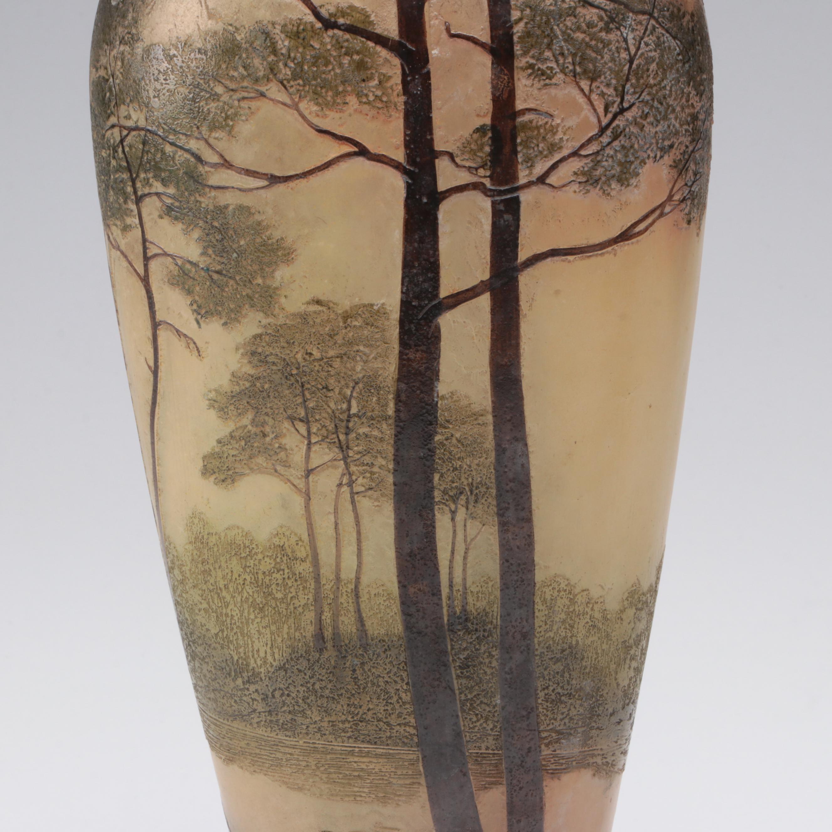 Legras French Cameo Glass Vases, Early 20th Century