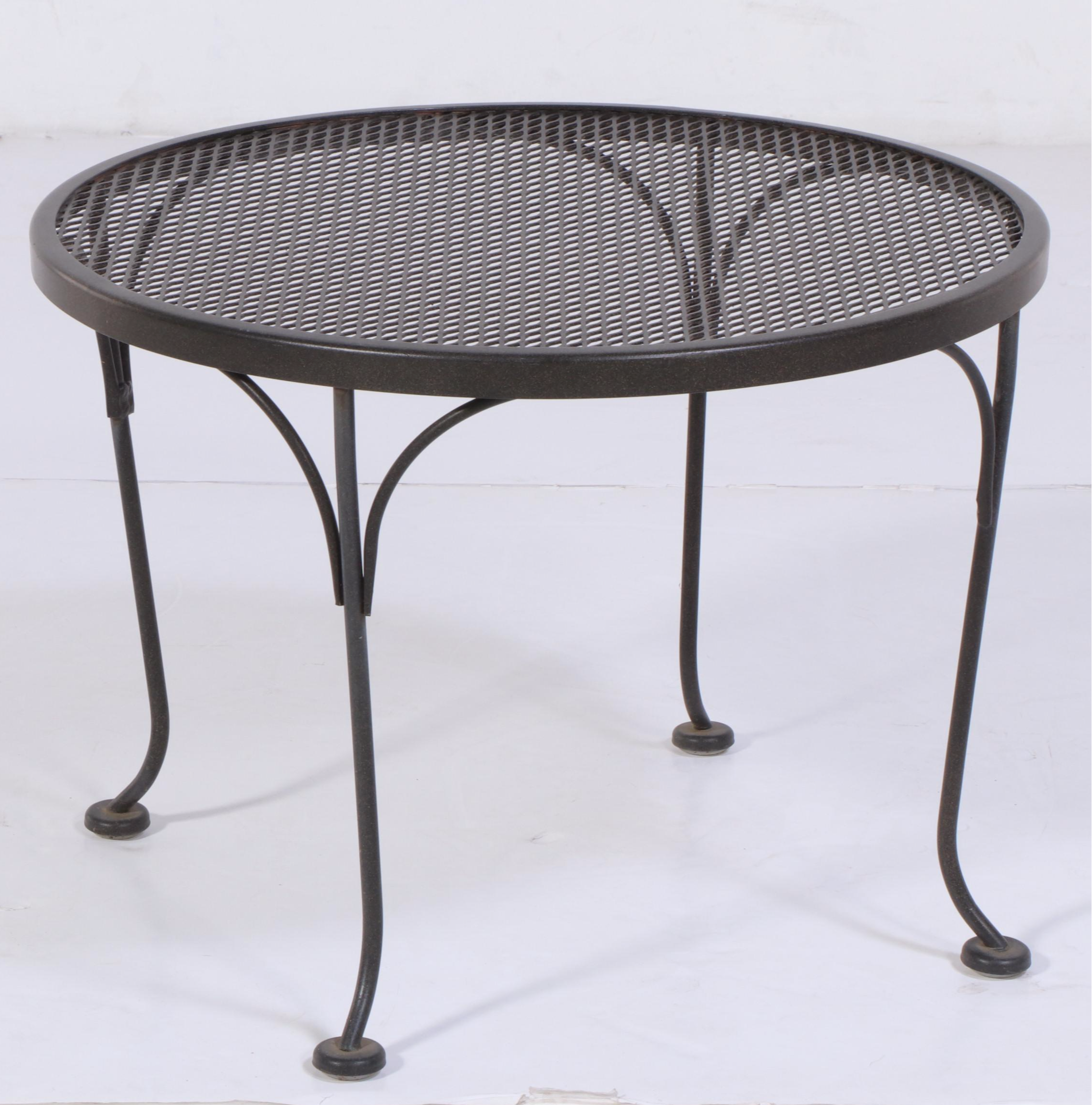 Three-Piece Powder-Coated Iron and Wire Mesh Patio Lounge Set