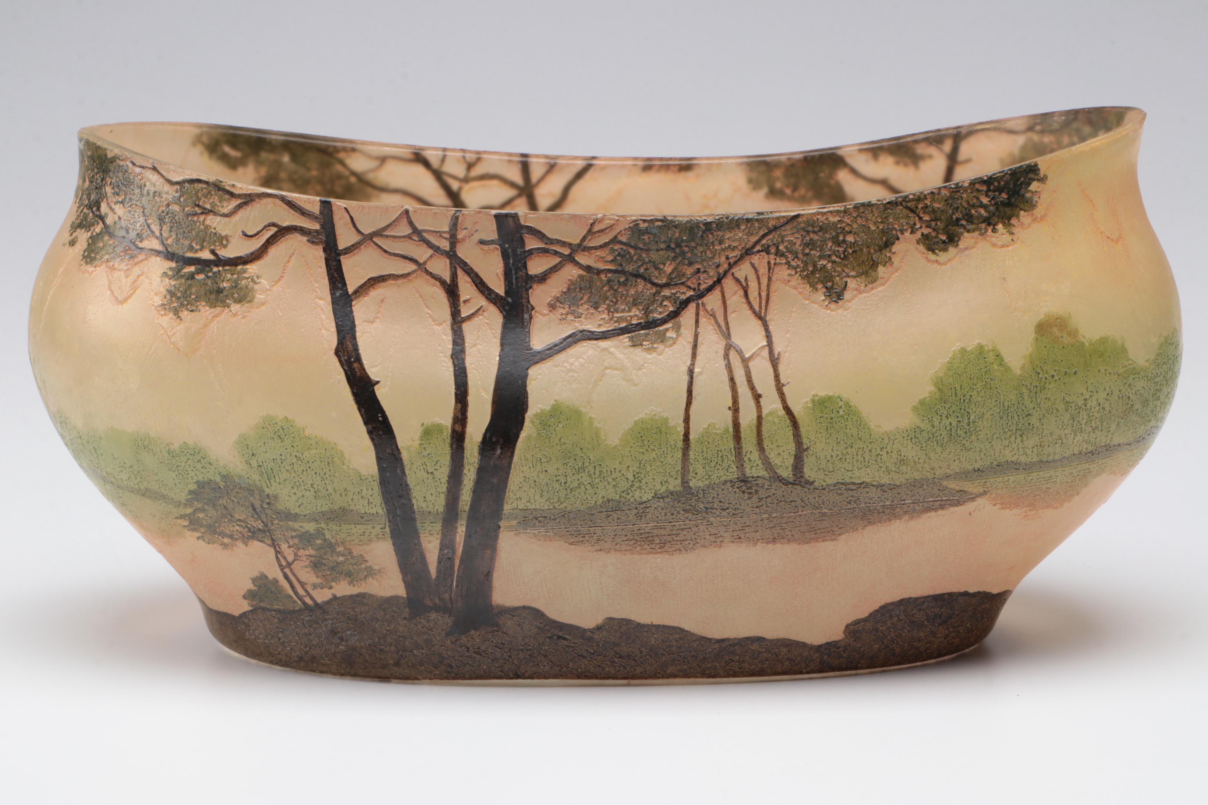 Legras French Cameo Glass Vases, Early 20th Century