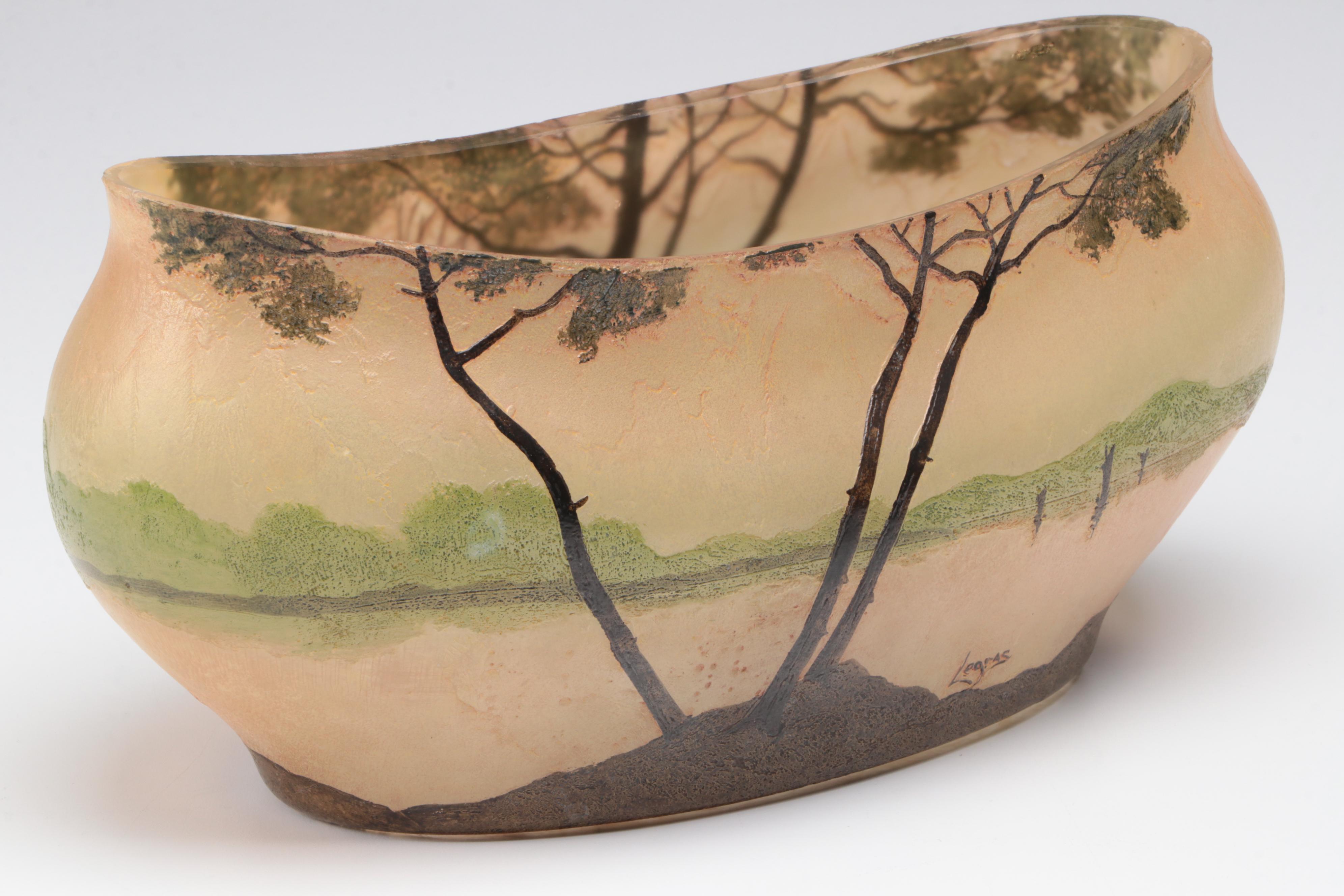 Legras French Cameo Glass Vases, Early 20th Century