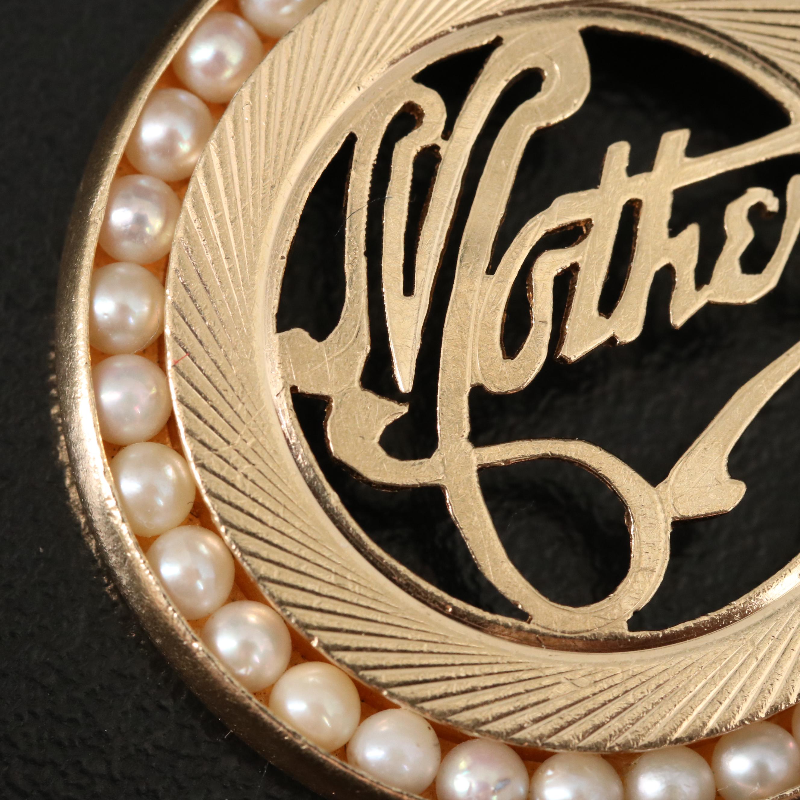 Vintage 14K "Mother" Pearl Pendant