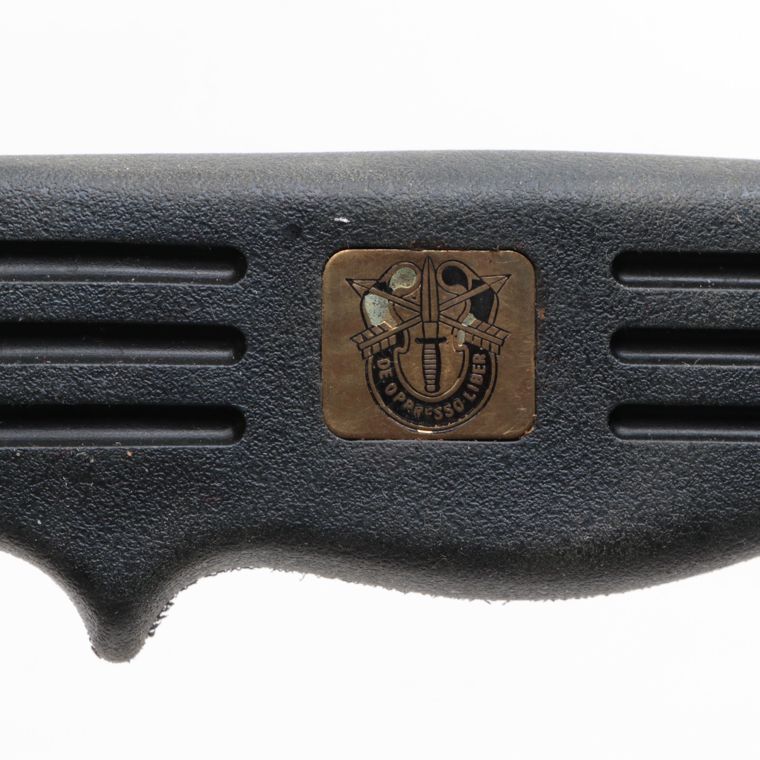 Schrade Tough Rubber-Handled Small Machete with Leather Scabbard