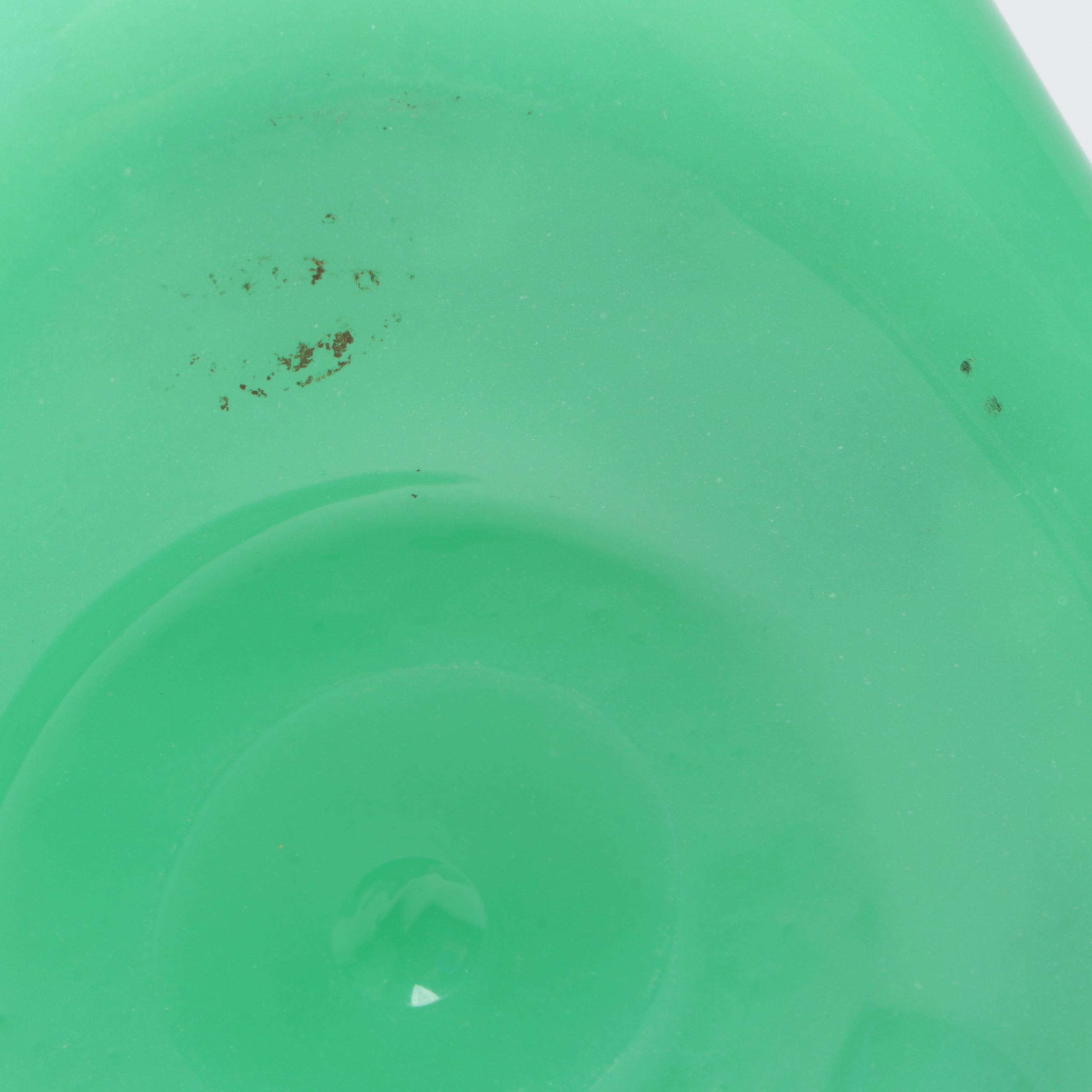 Handmade Uranium Jadite Art Glass Vase