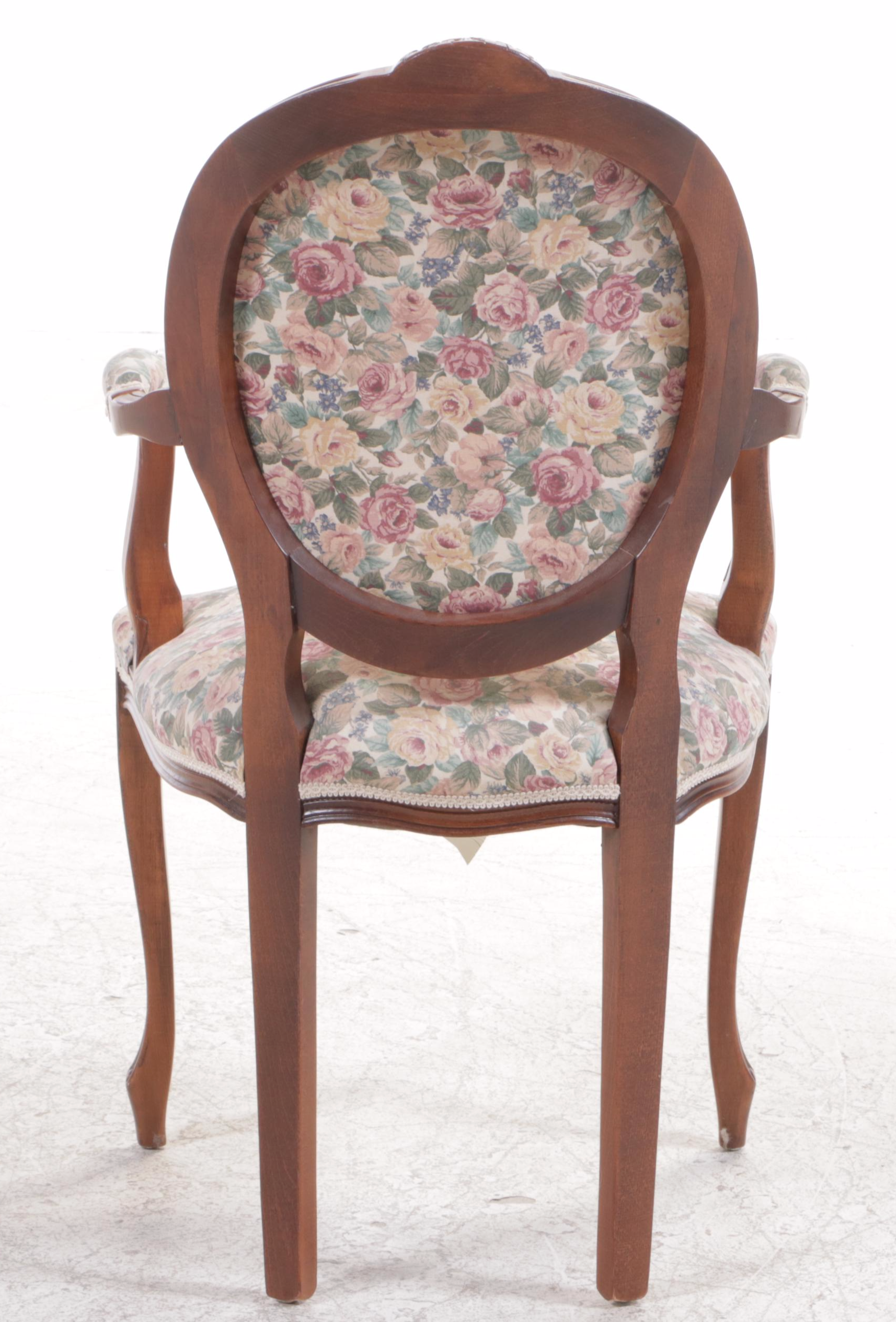 Rococo Revival Hardwood and Upholstered Armchair