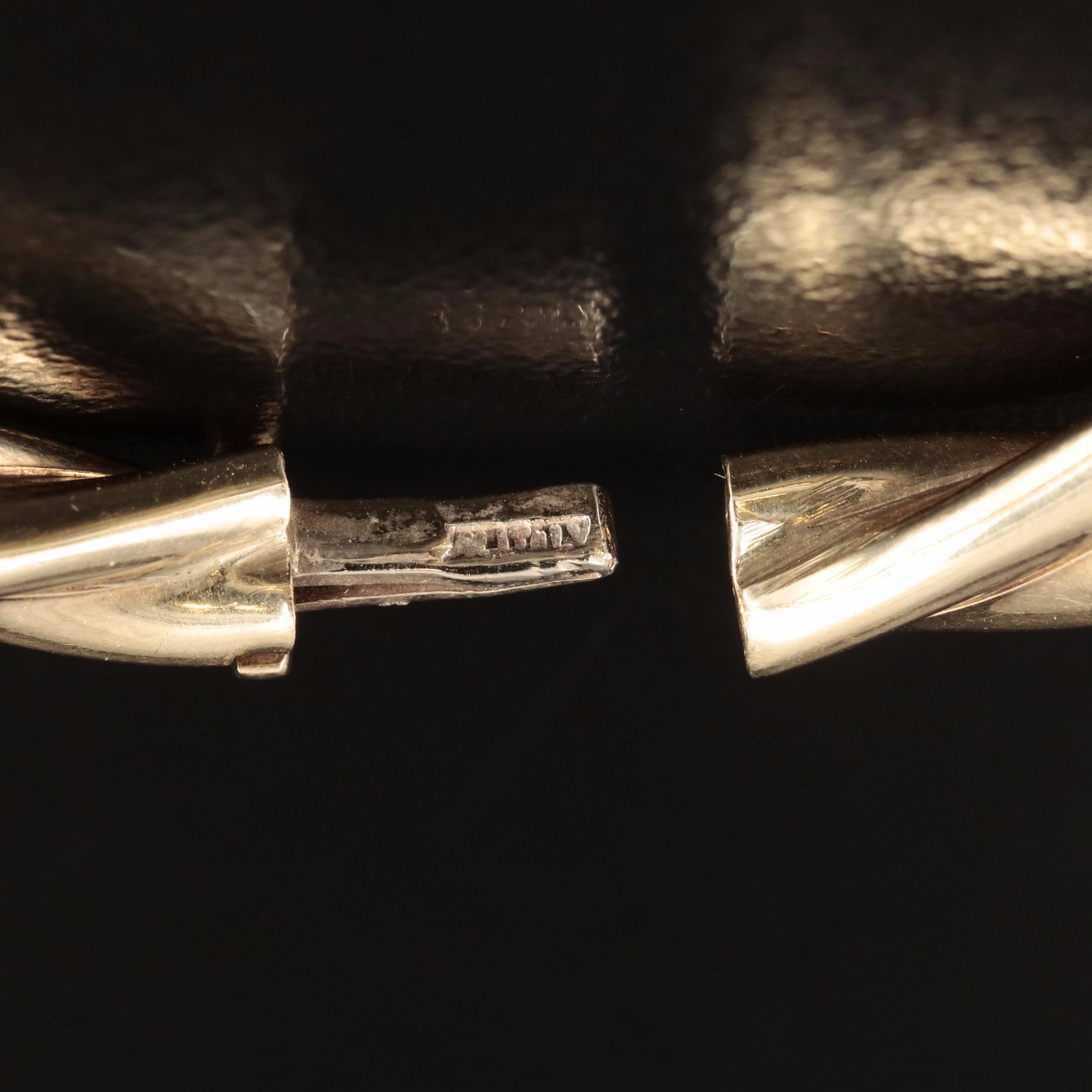 Italian 14K Hinged Fluted Bangle