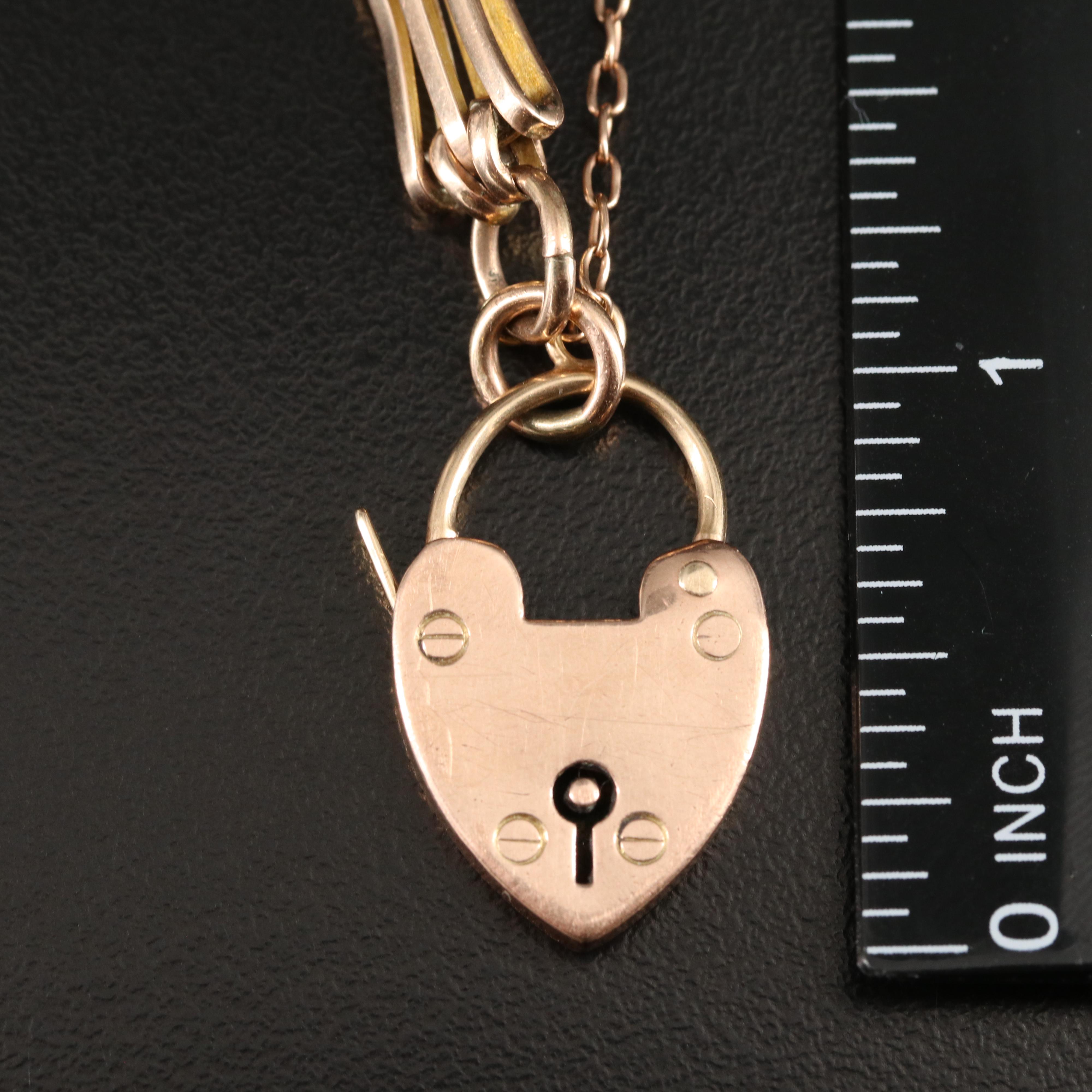 9K Heart Locket Bracelet