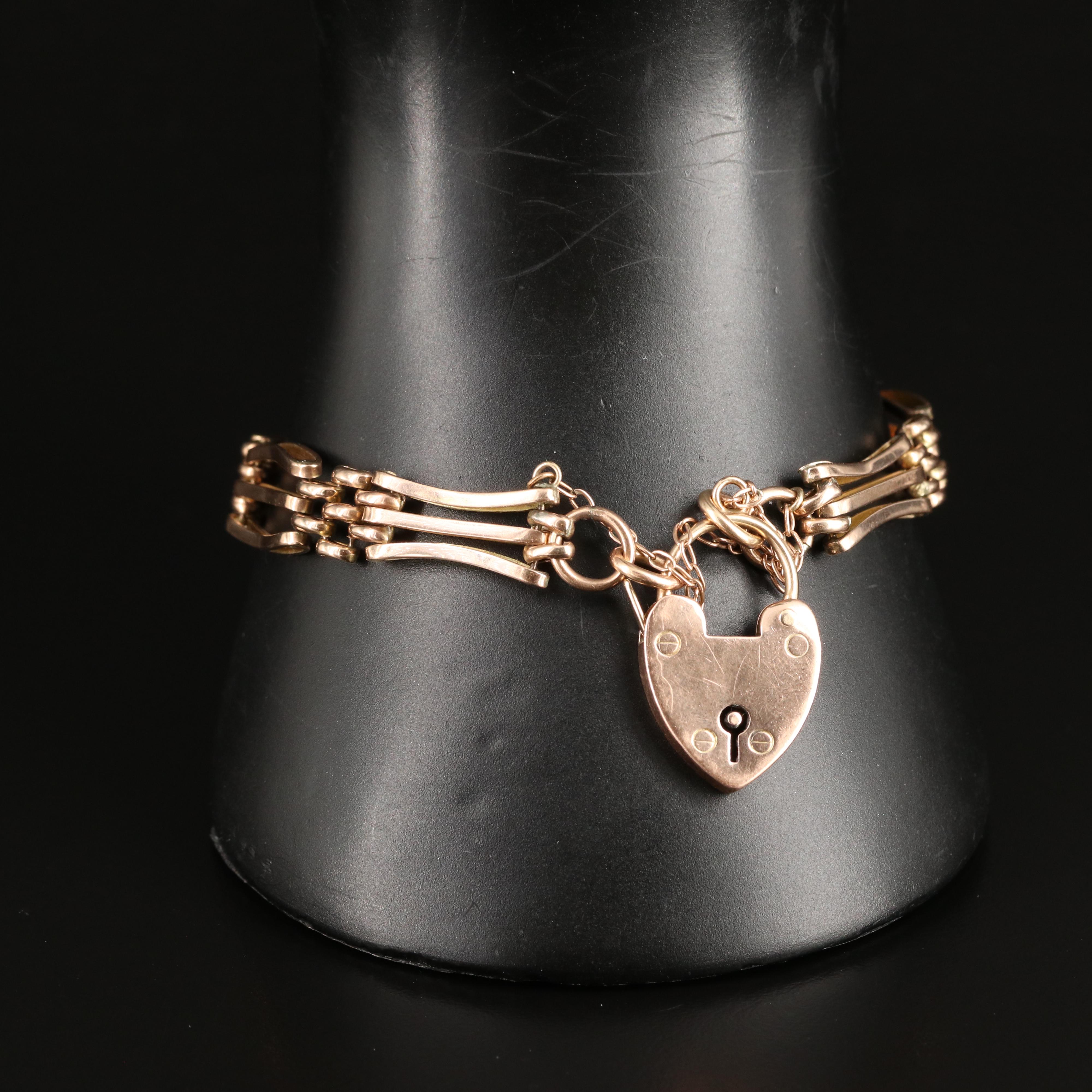 9K Heart Locket Bracelet