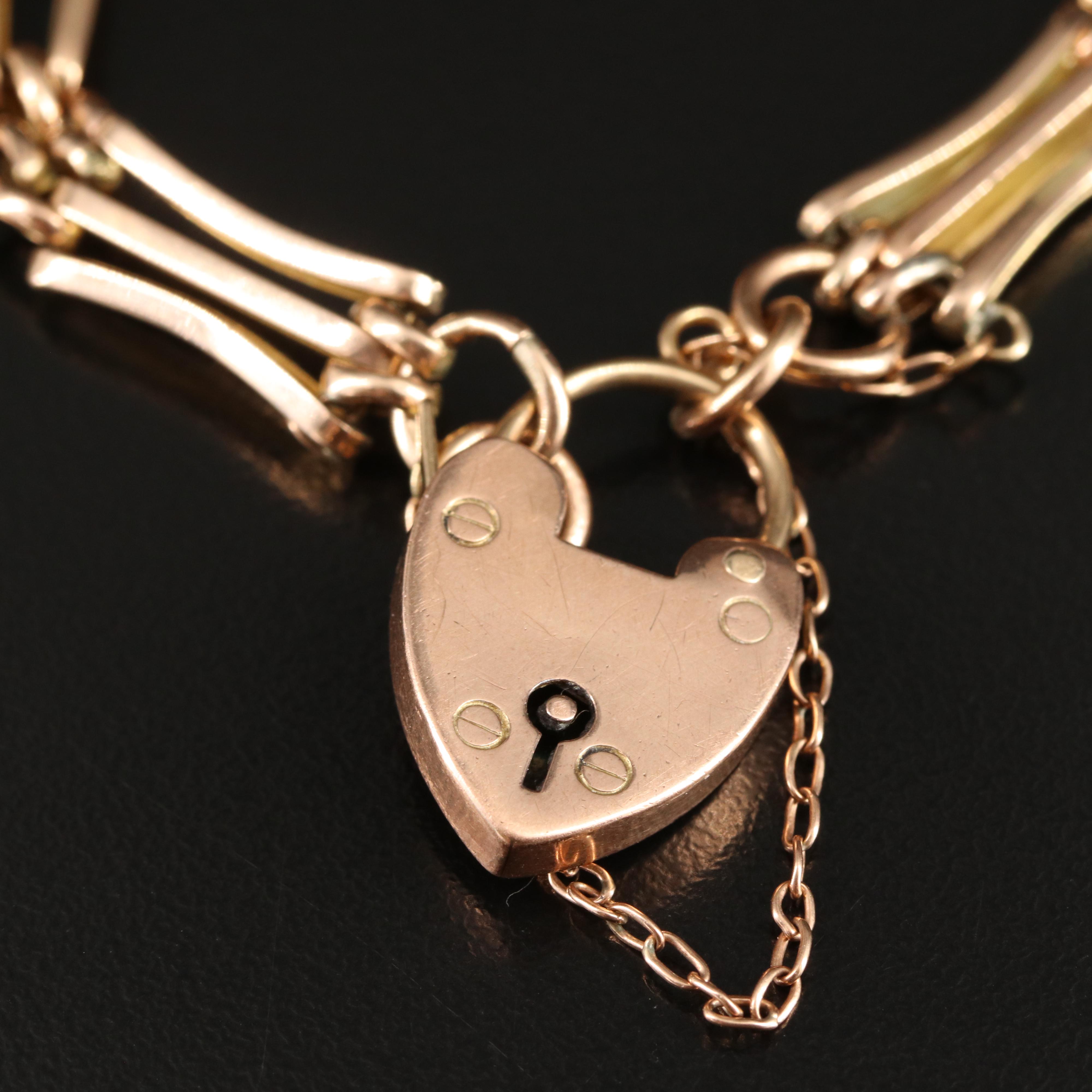 9K Heart Locket Bracelet