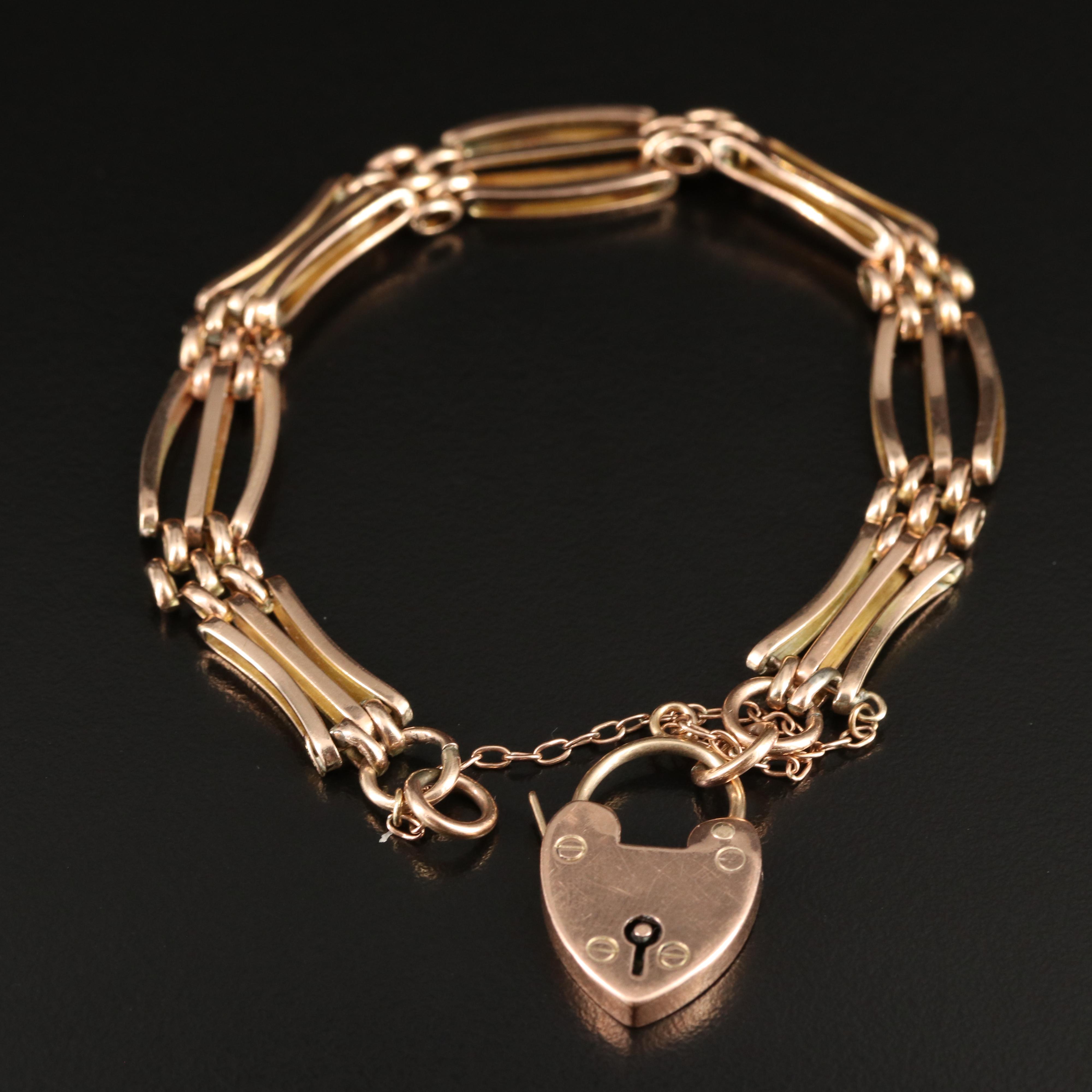 9K Heart Locket Bracelet
