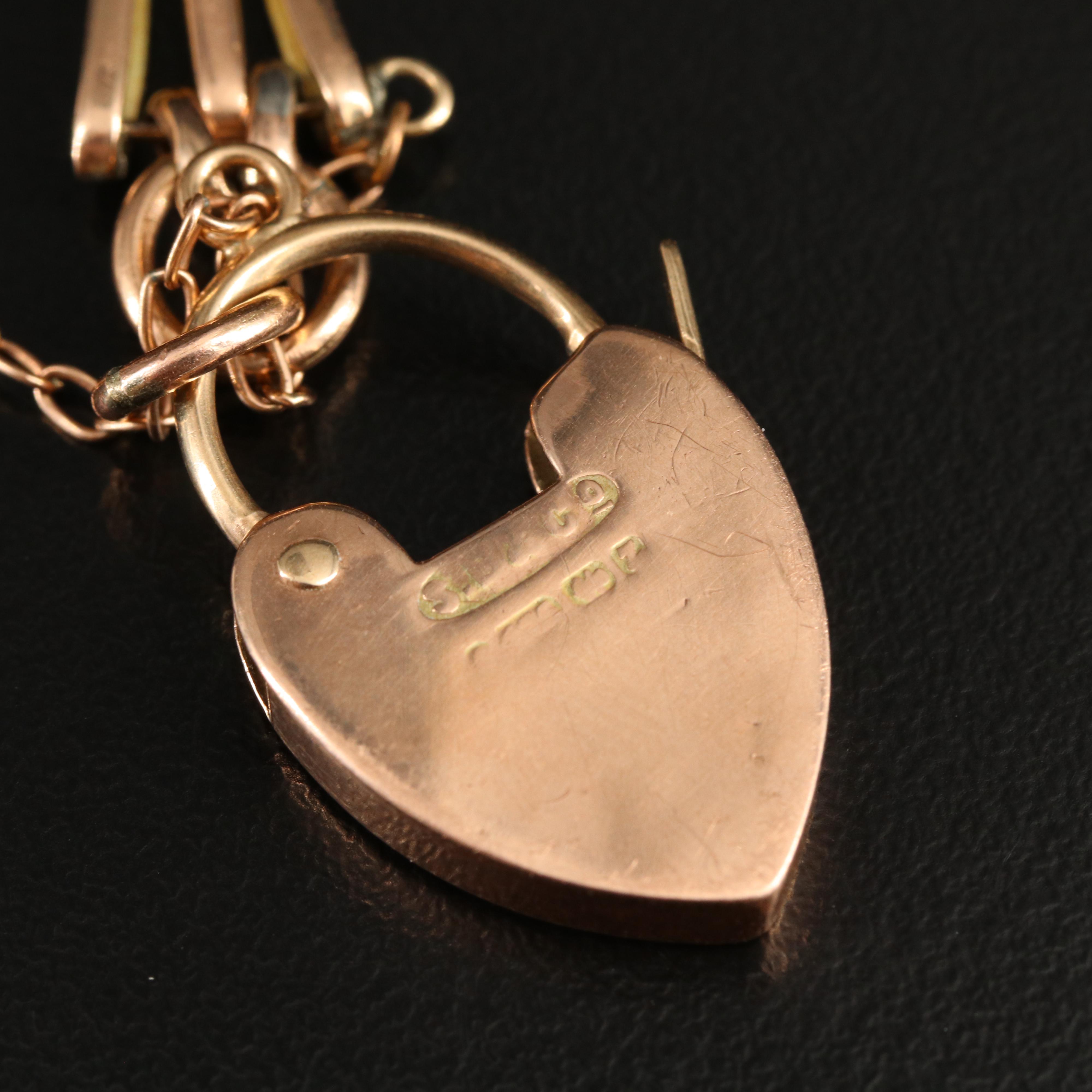 9K Heart Locket Bracelet