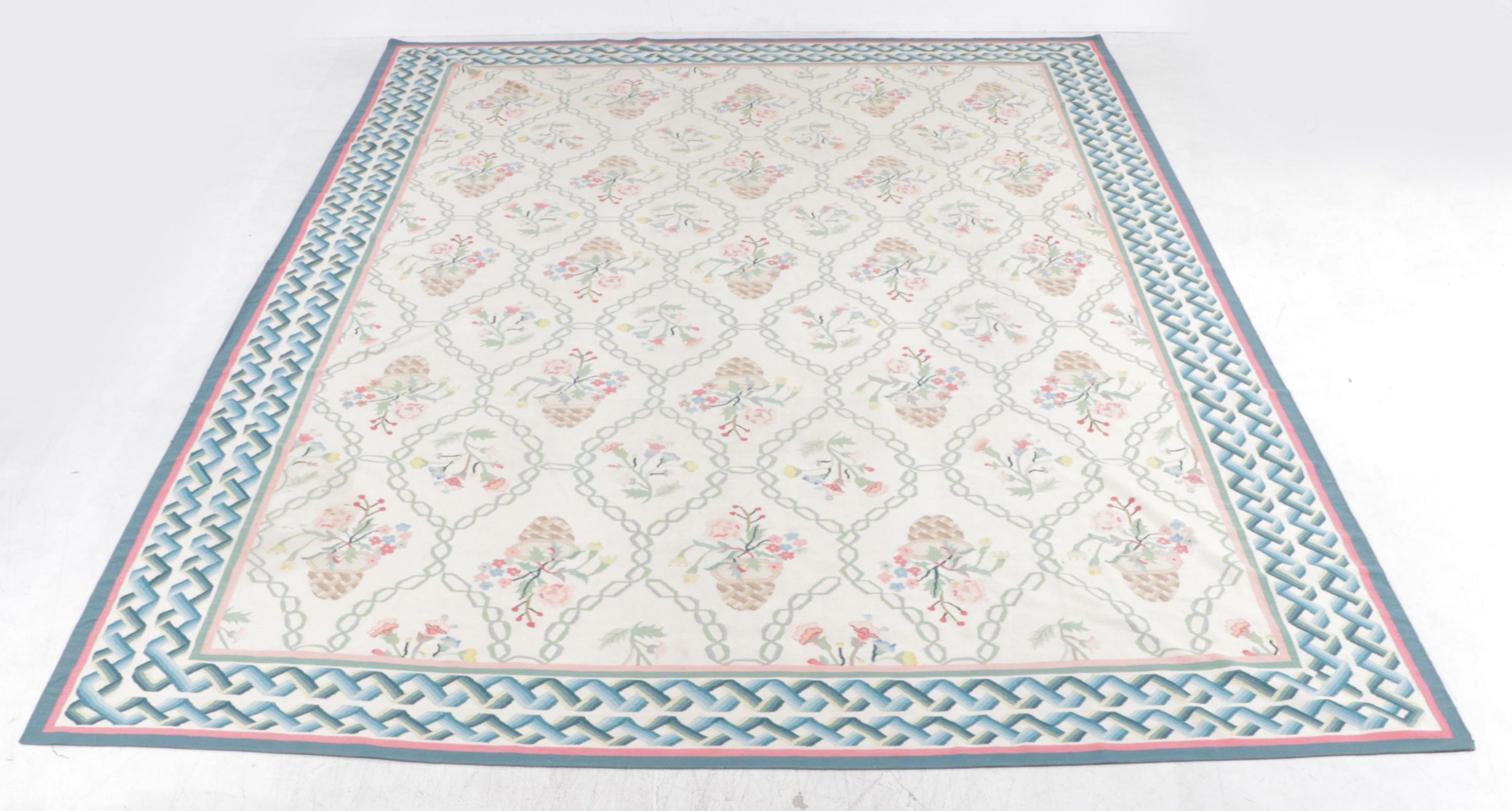 14'1 x 18'11 Handwoven Flatweave Bessarabian Kilim Room Sized Rug