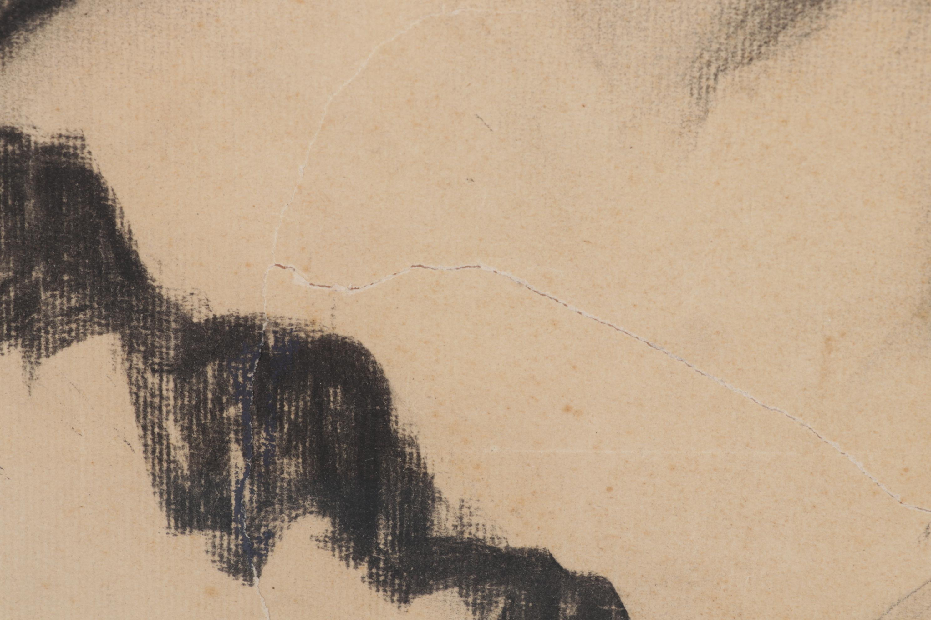 Helen Holt Hawley Portrait Charcoal Drawing of Woman in Profile, Circa 1930