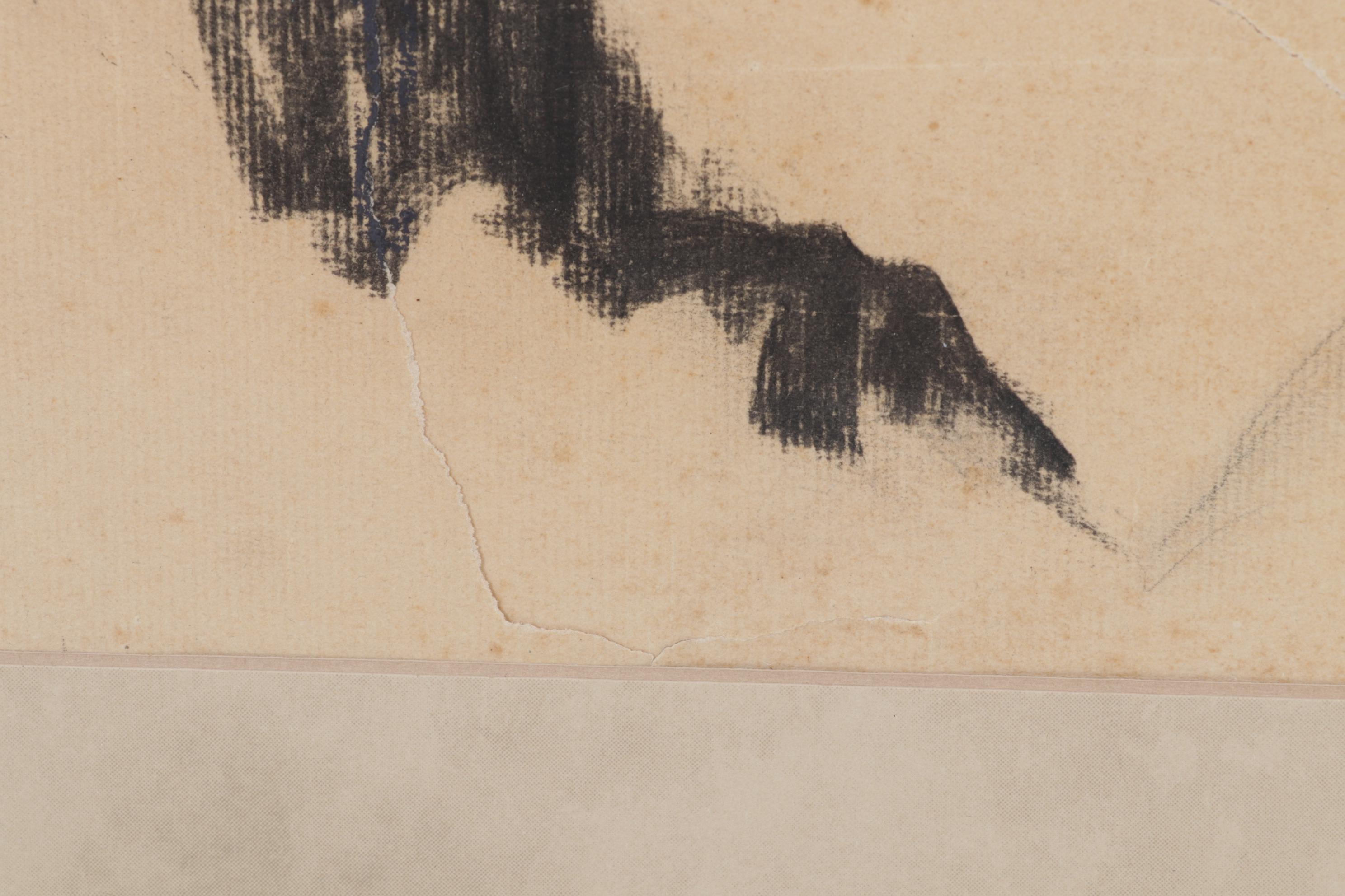 Helen Holt Hawley Portrait Charcoal Drawing of Woman in Profile, Circa 1930