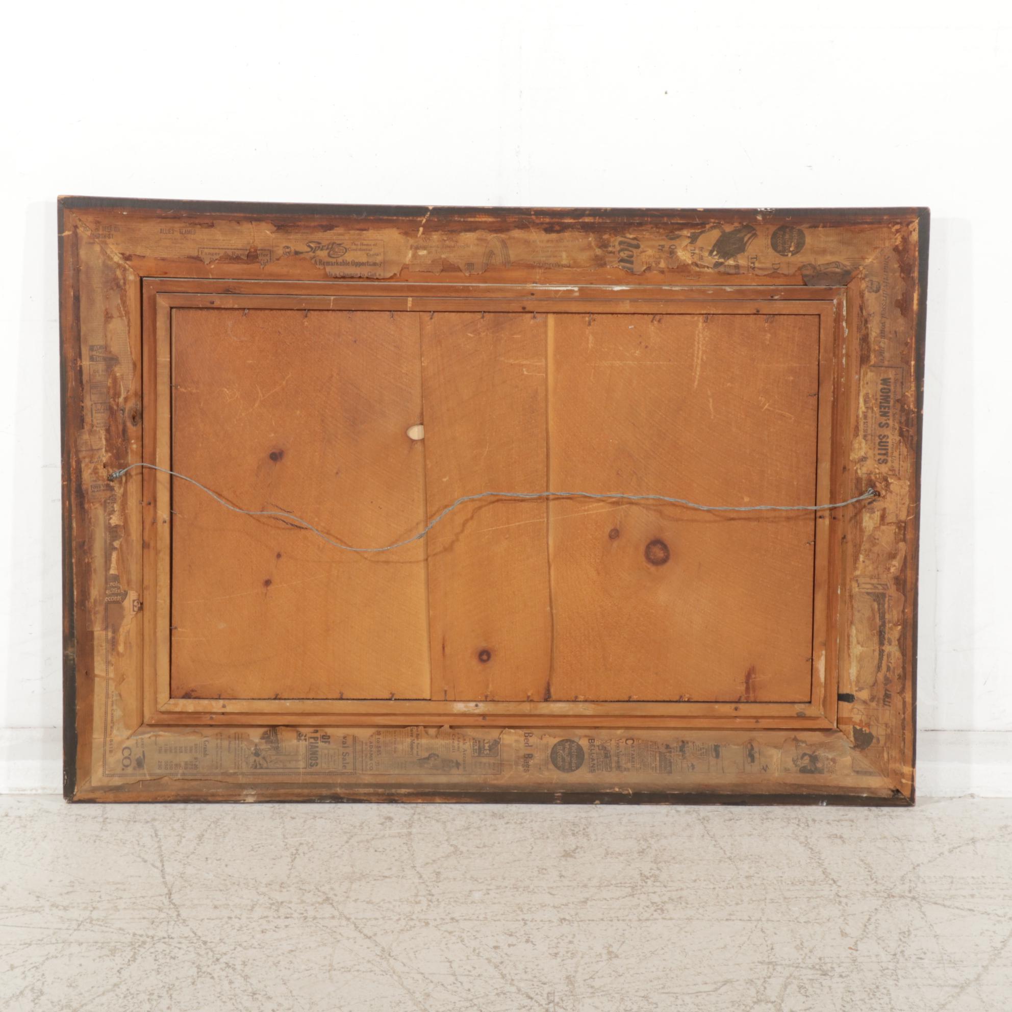 Riverside Landscape Color Lithograph, Early 20th Century