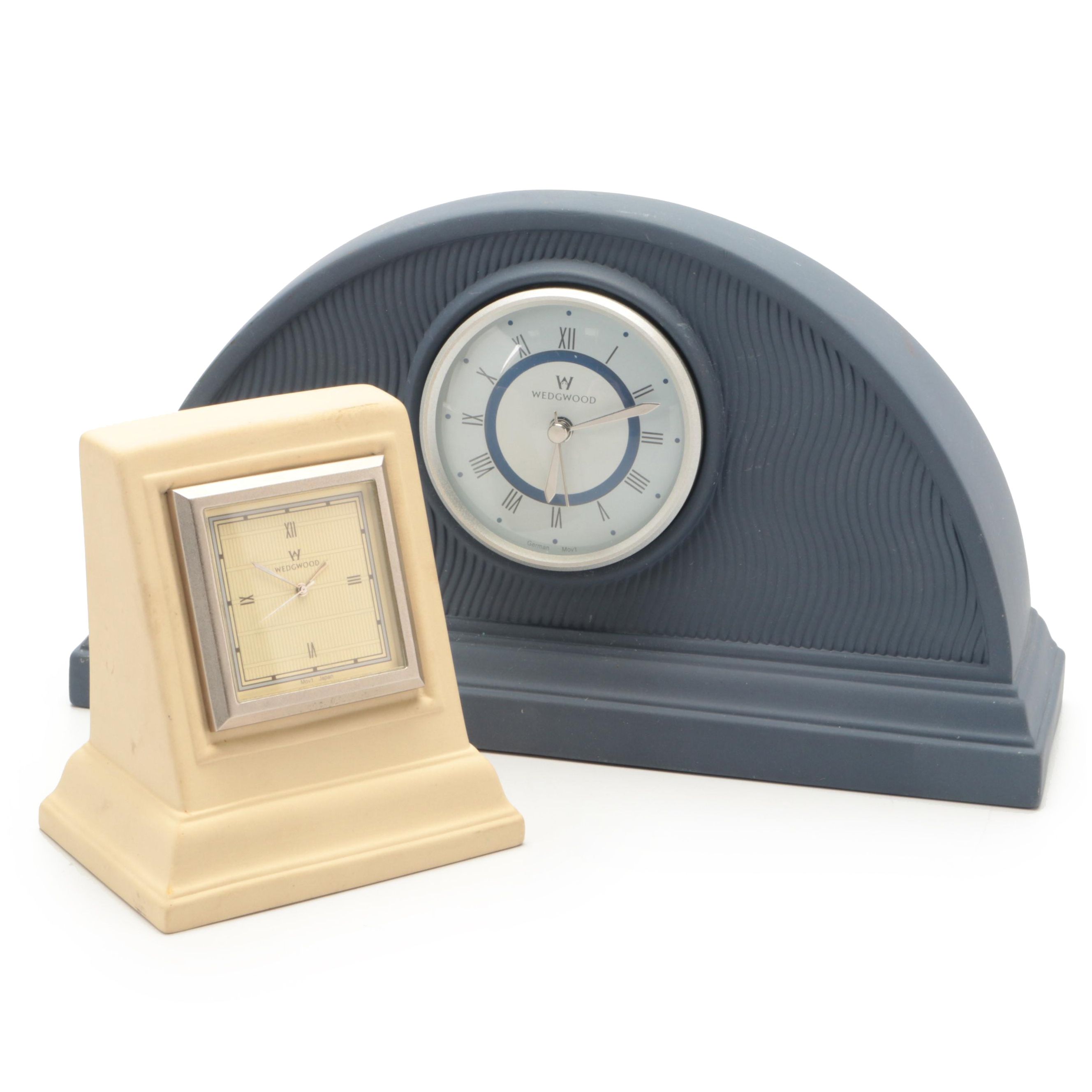 Wedgwood Interiors Jasperware Desk Clocks, 1990s