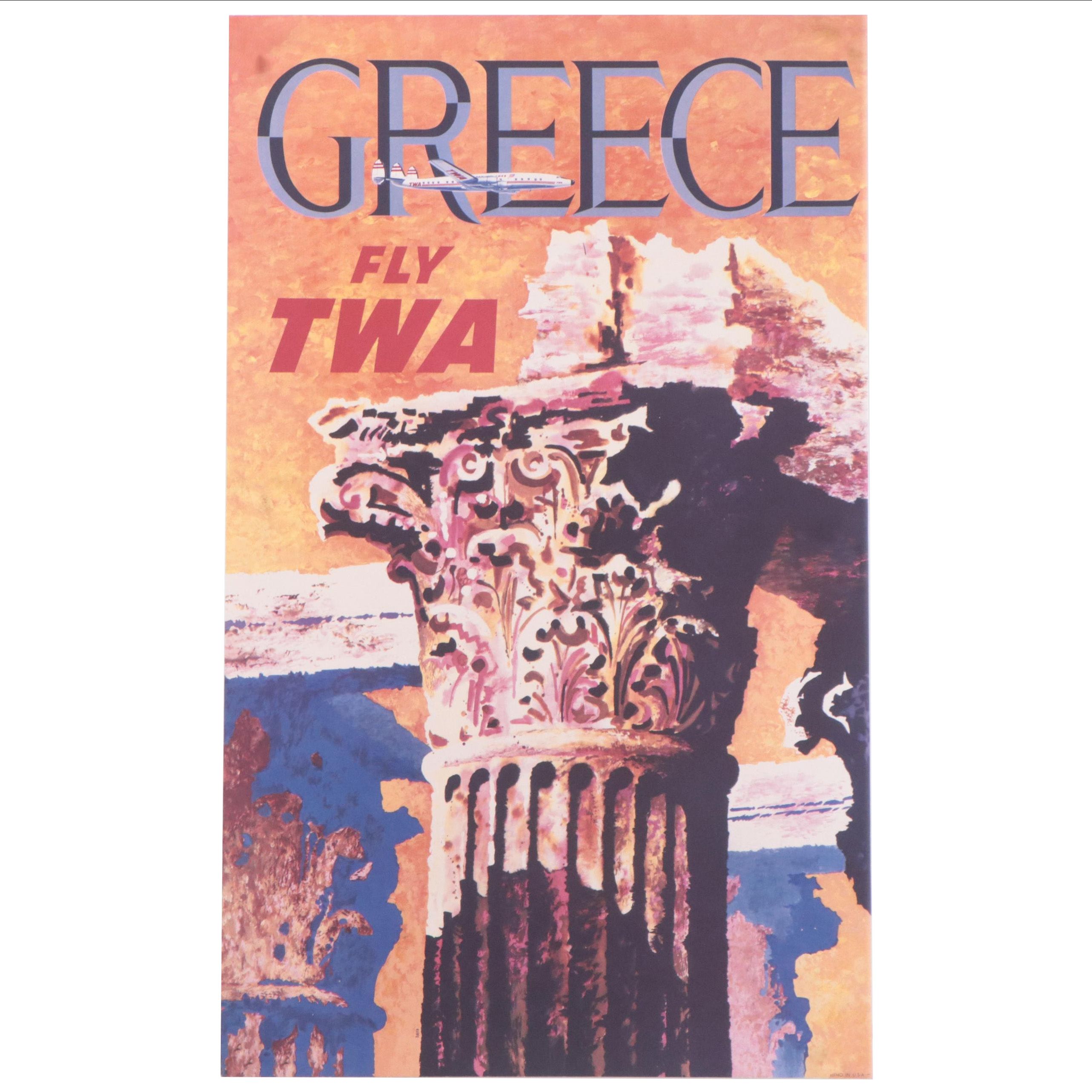 Giclée After TWA Travel Poster "Greece"