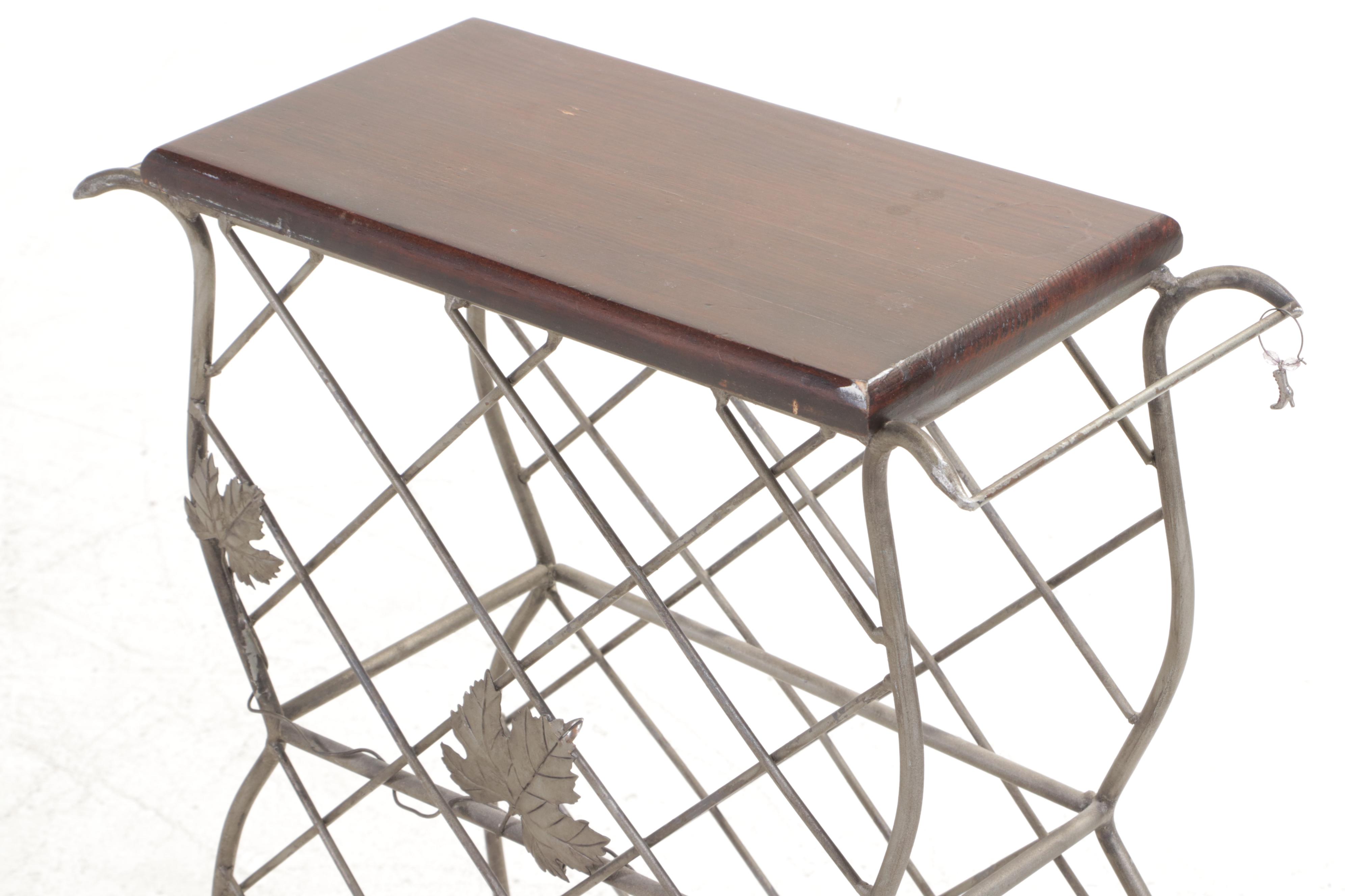 Contemporary Decorative Wire Rack and Table