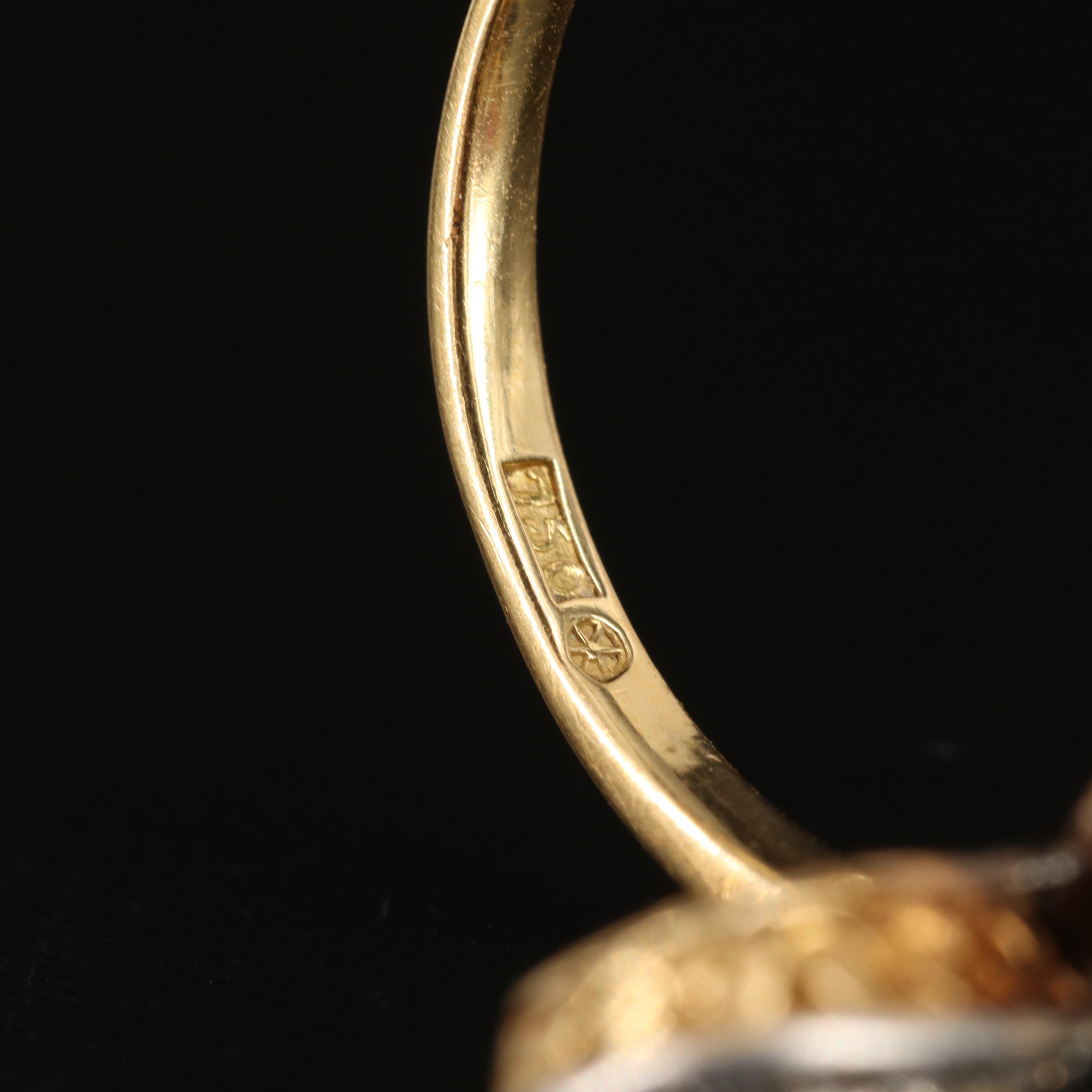 Edwardian 18K Diamond and Ruby Ring with Platinum Accents