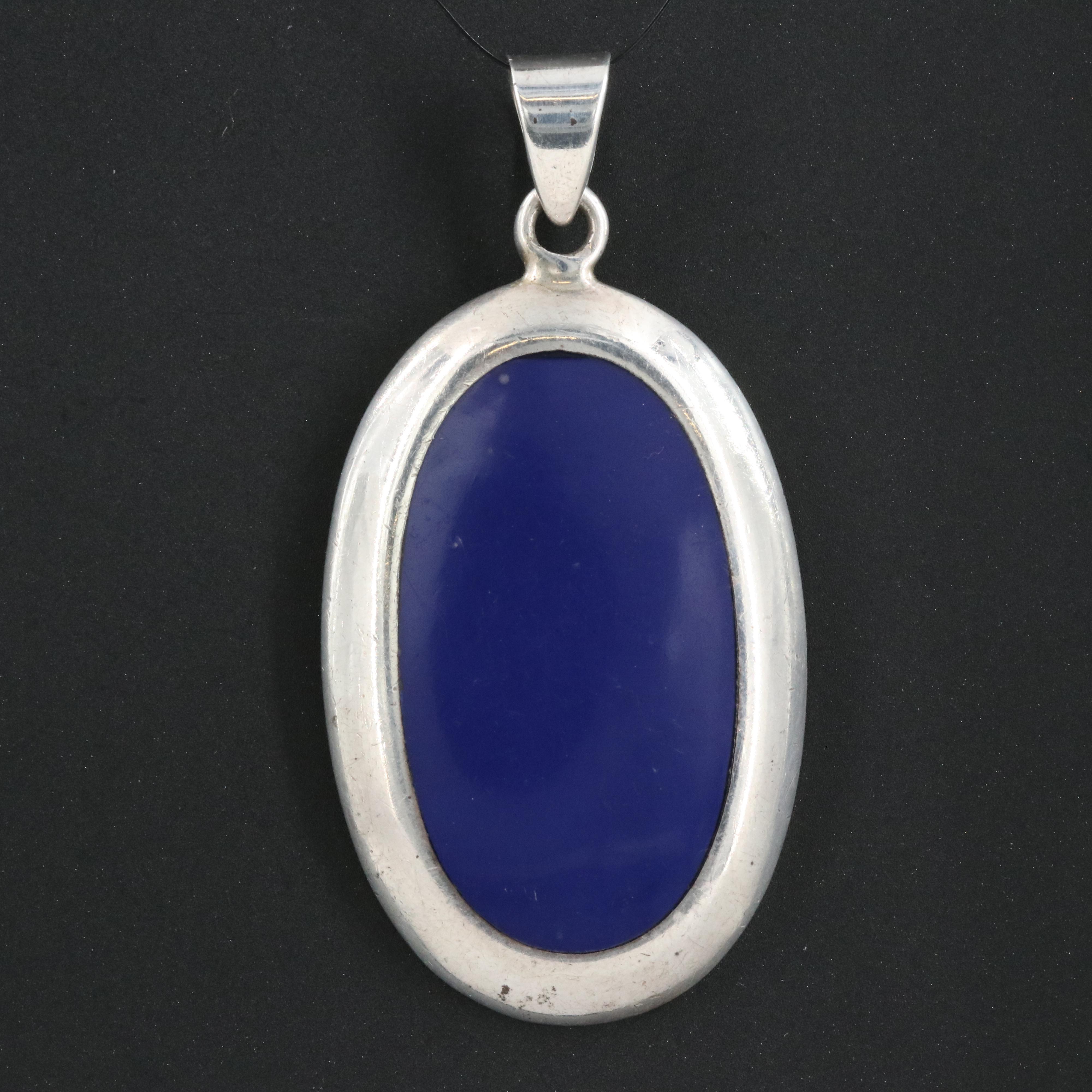 Sterling Faux Lapis Lazuli Pendant