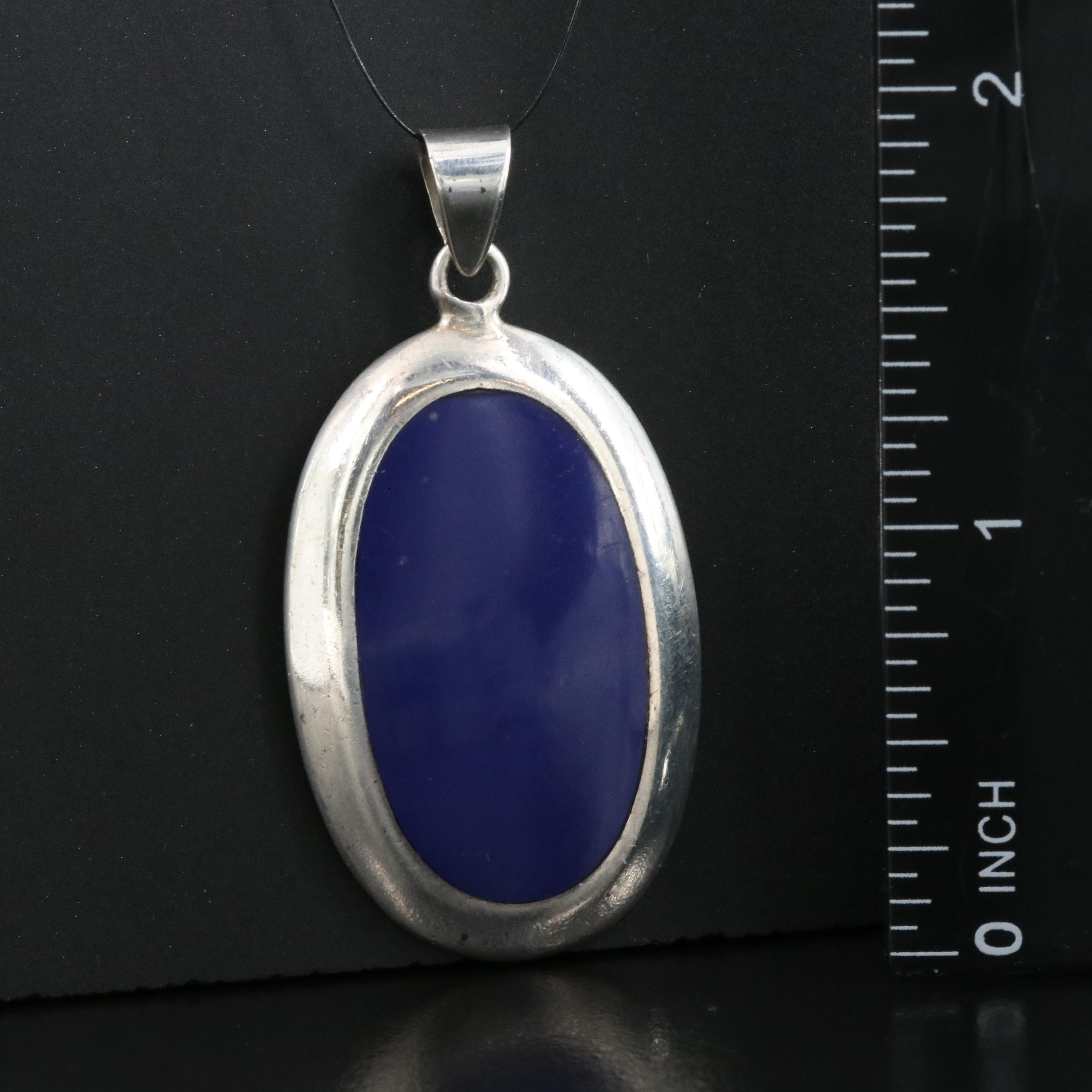 Sterling Faux Lapis Lazuli Pendant