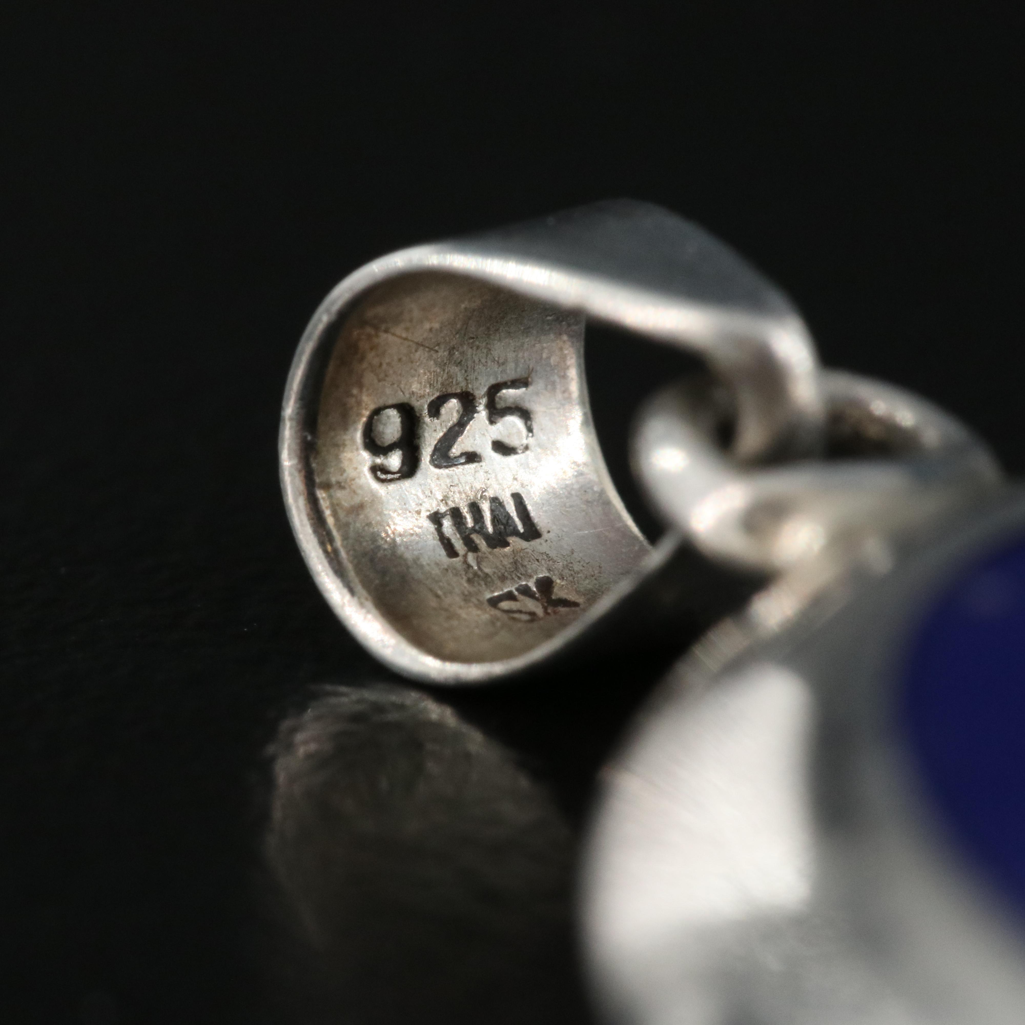 Sterling Faux Lapis Lazuli Pendant