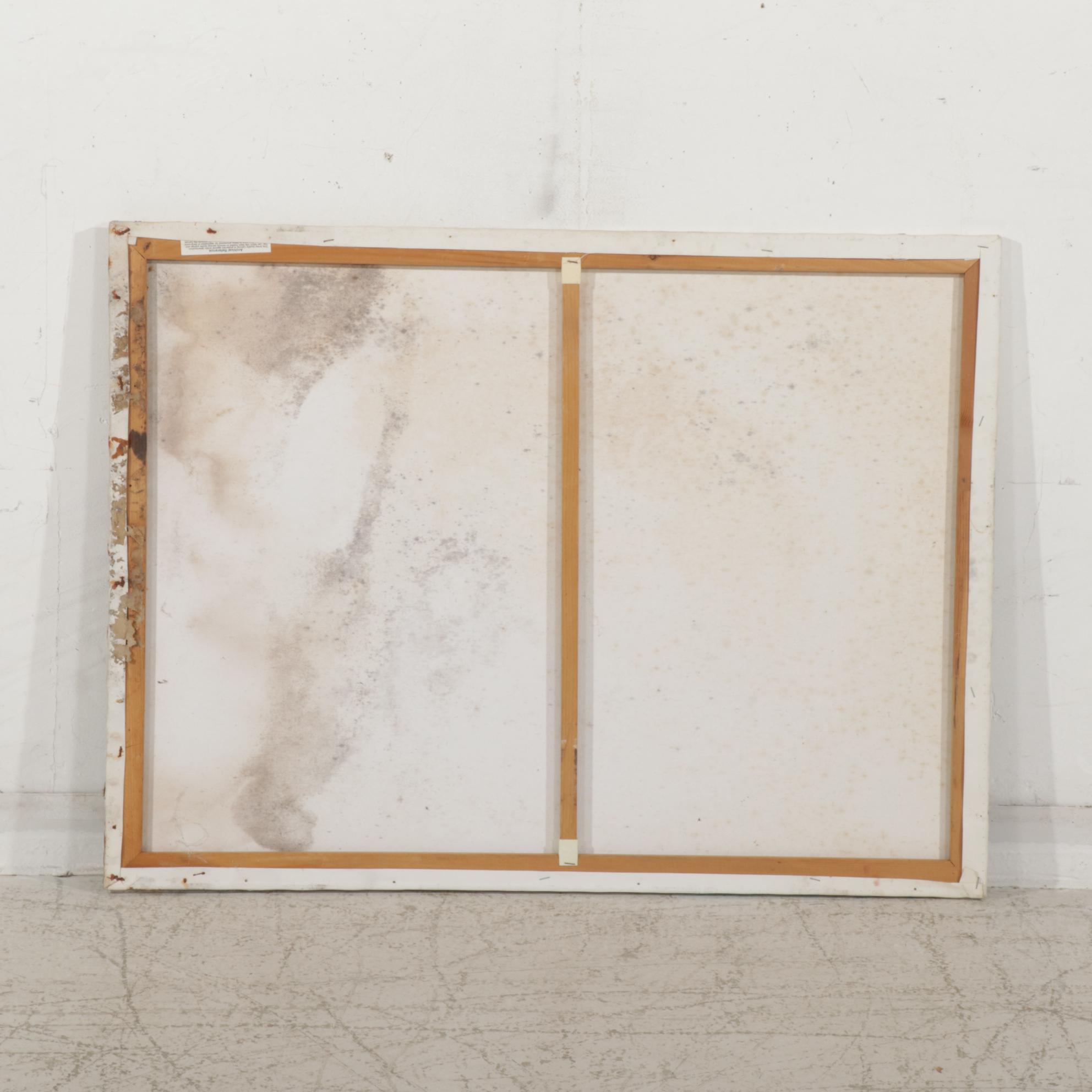 Surreal Acrylic Painting of Couple Embracing as Mythic Creatures