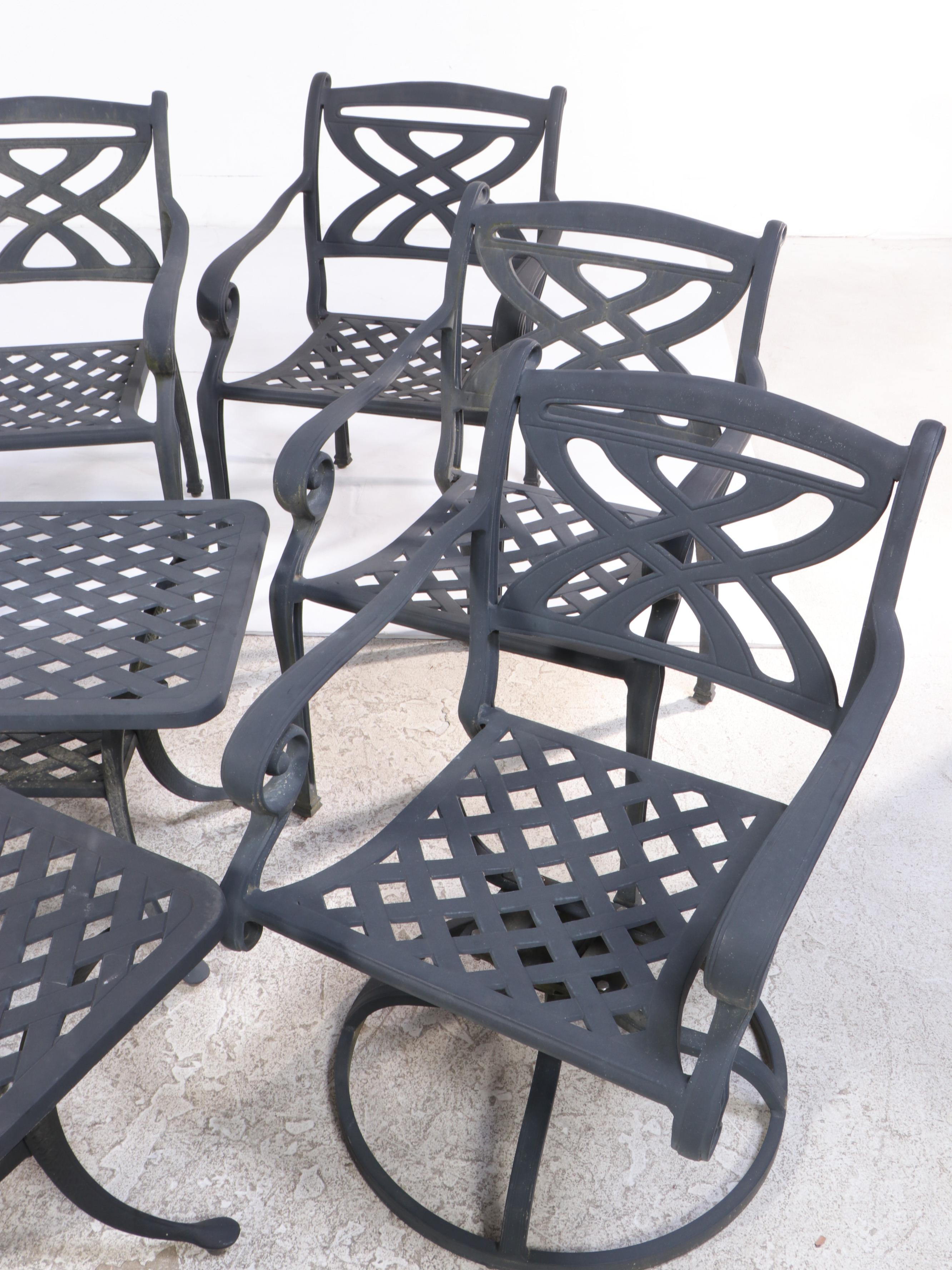 Eight-Piece Cast Aluminum Patio Furniture Set
