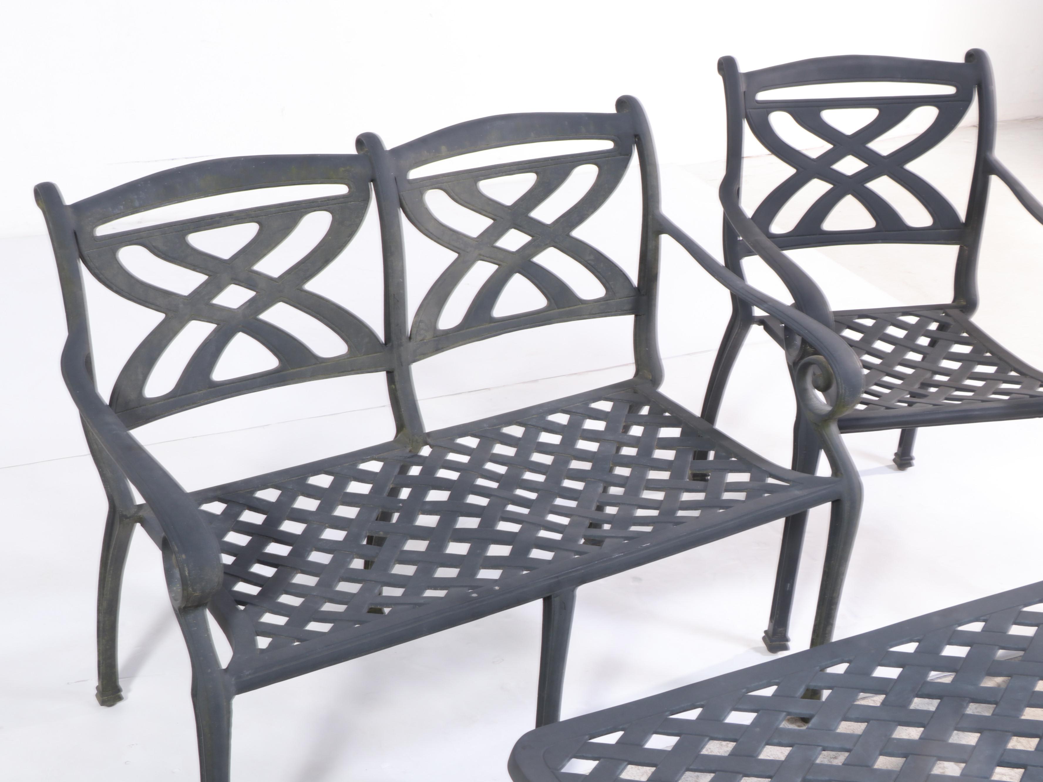Eight-Piece Cast Aluminum Patio Furniture Set