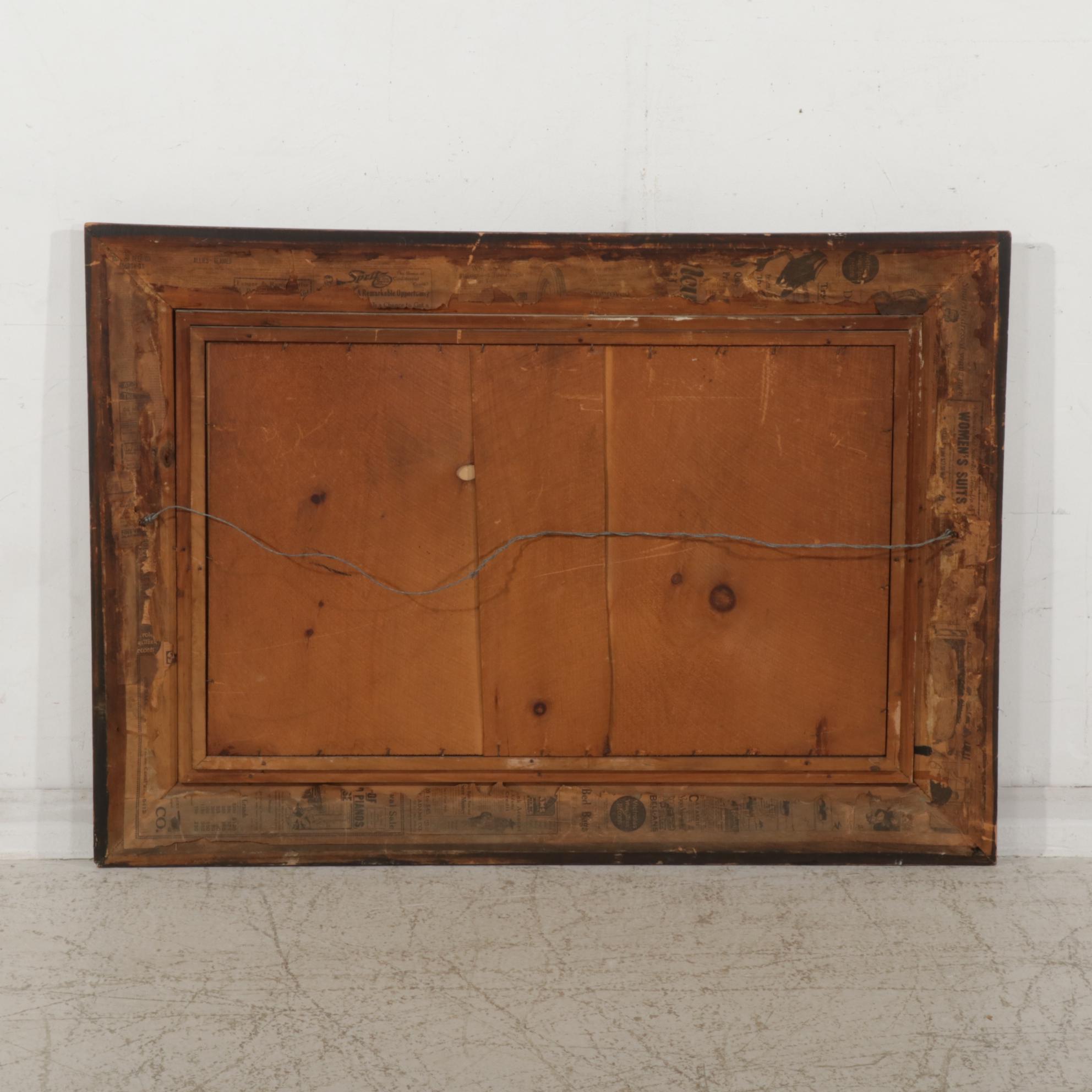 Riverside Landscape Color Lithograph, Early 20th Century