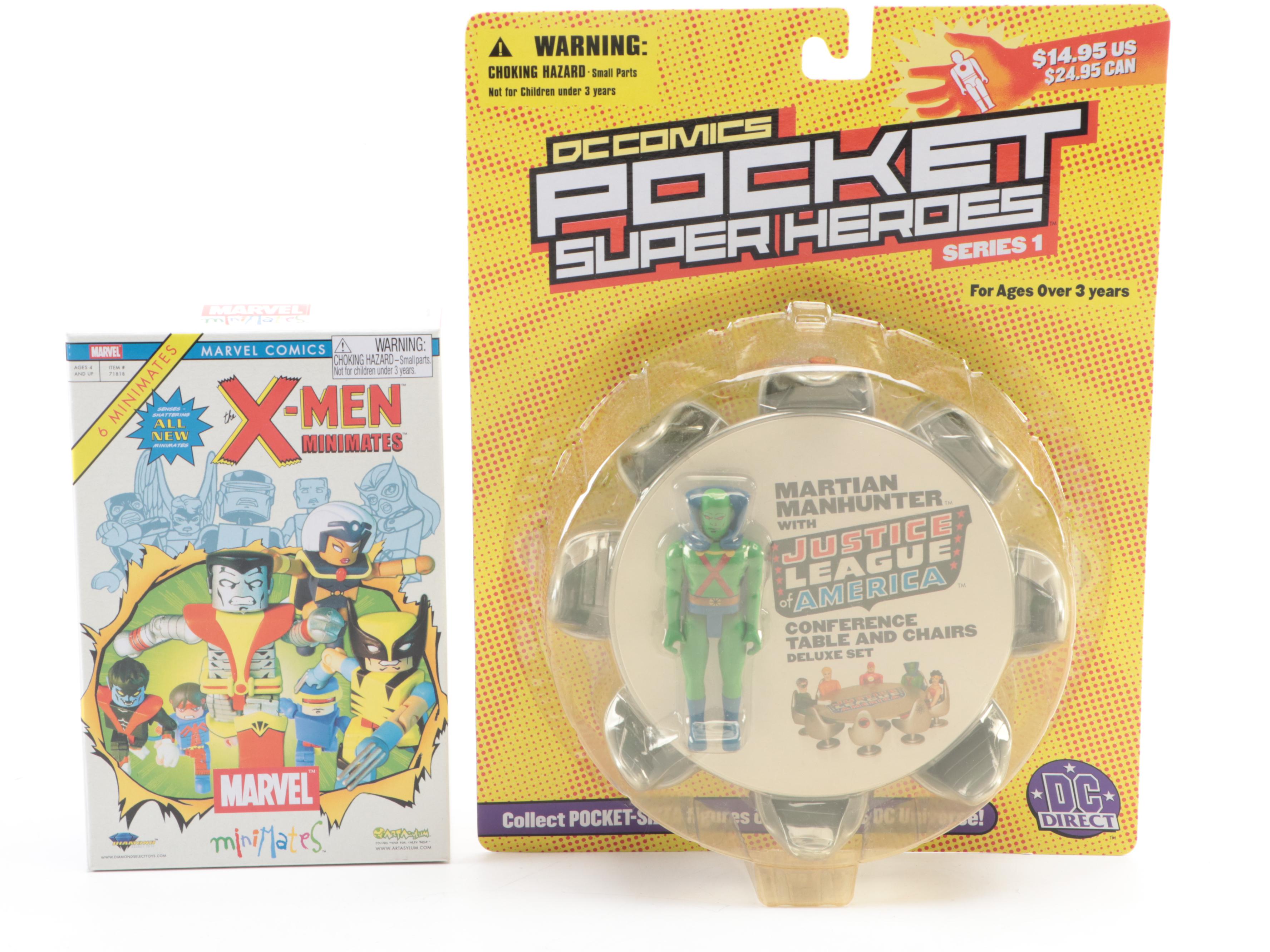DC Direct Pocket Super Heroes and Diamond X-Men Minimates Action Figures