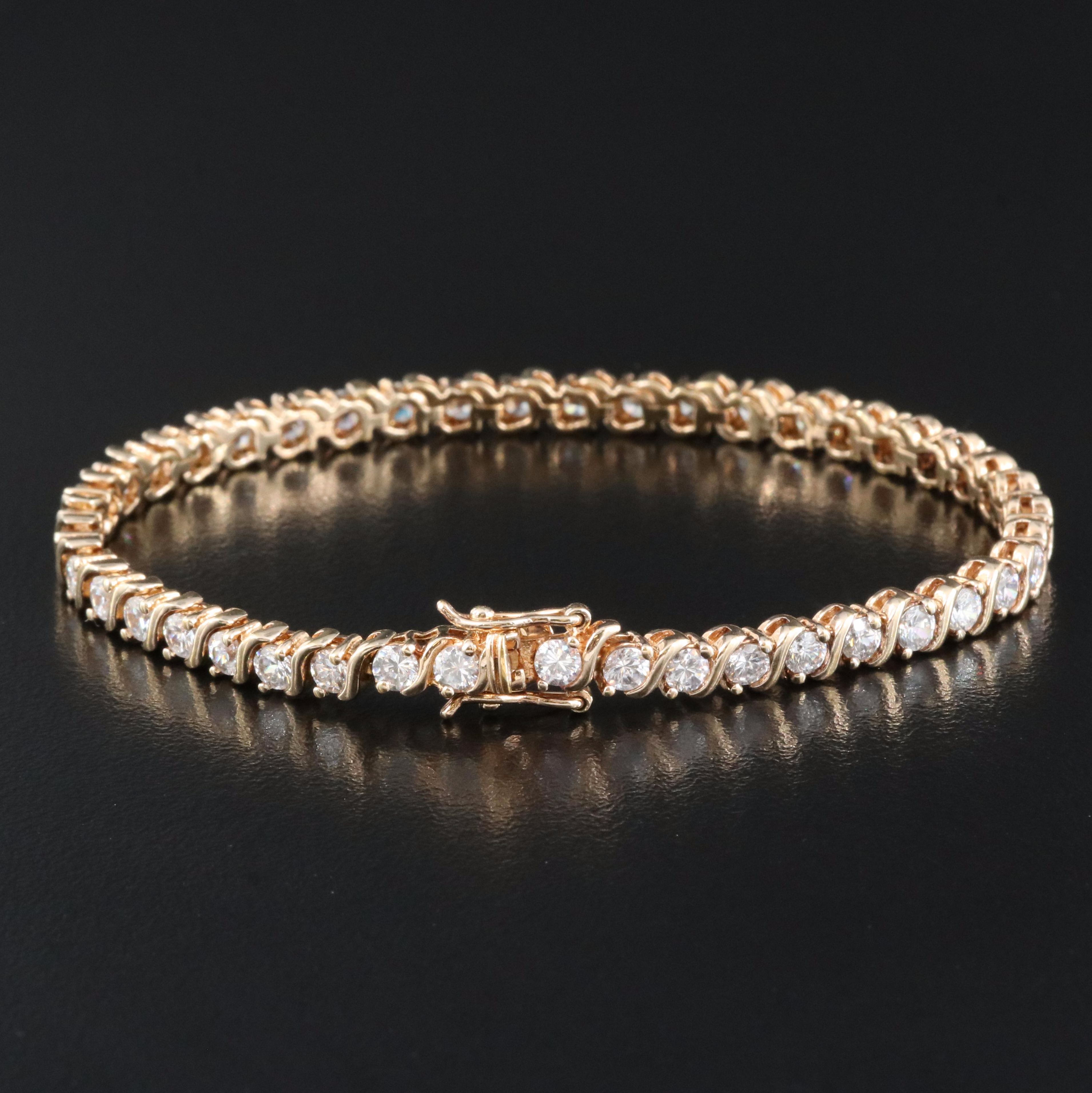 Sterling Cubic Zirconia Line Bracelet