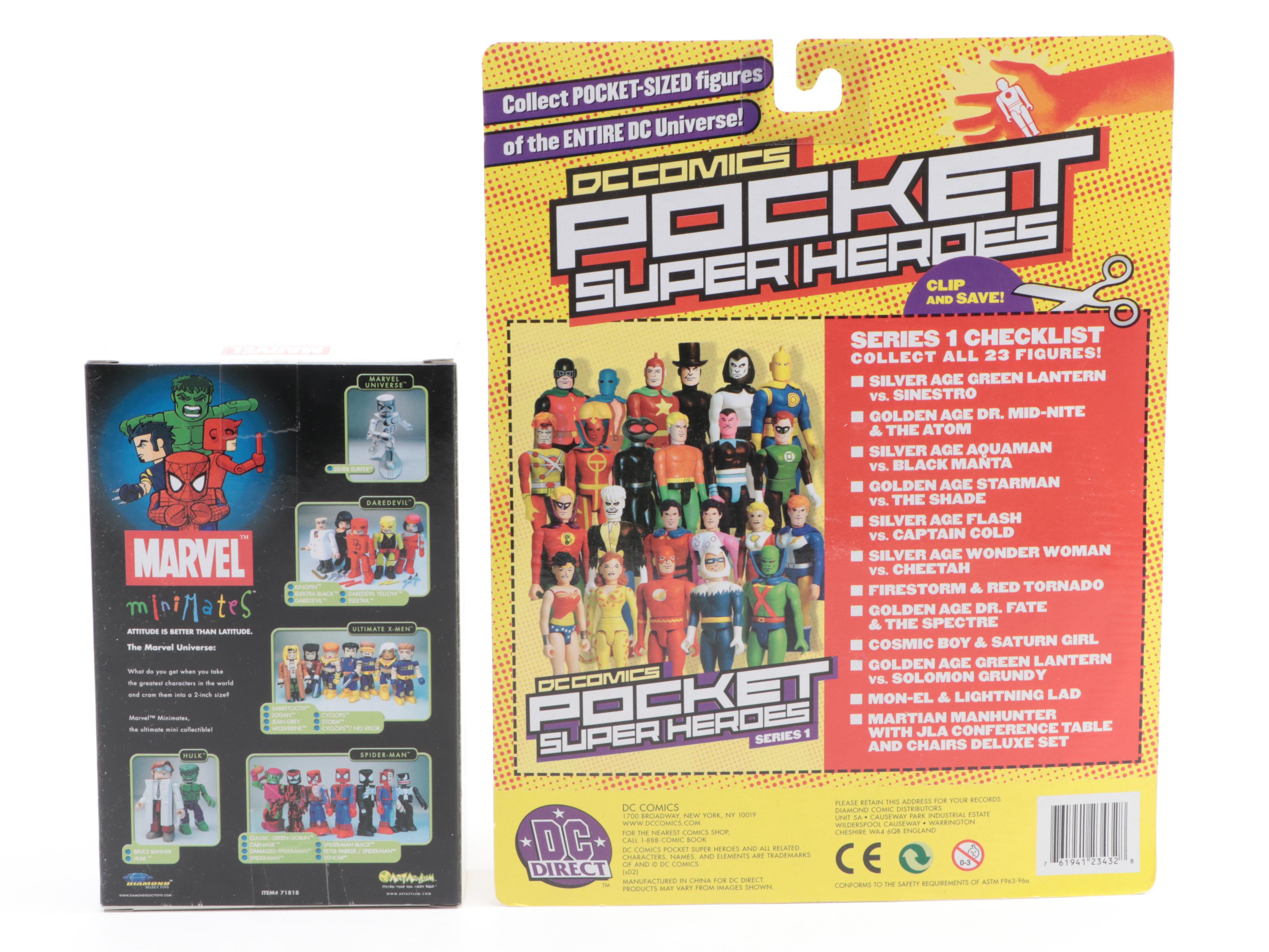 DC Direct Pocket Super Heroes and Diamond X-Men Minimates Action Figures