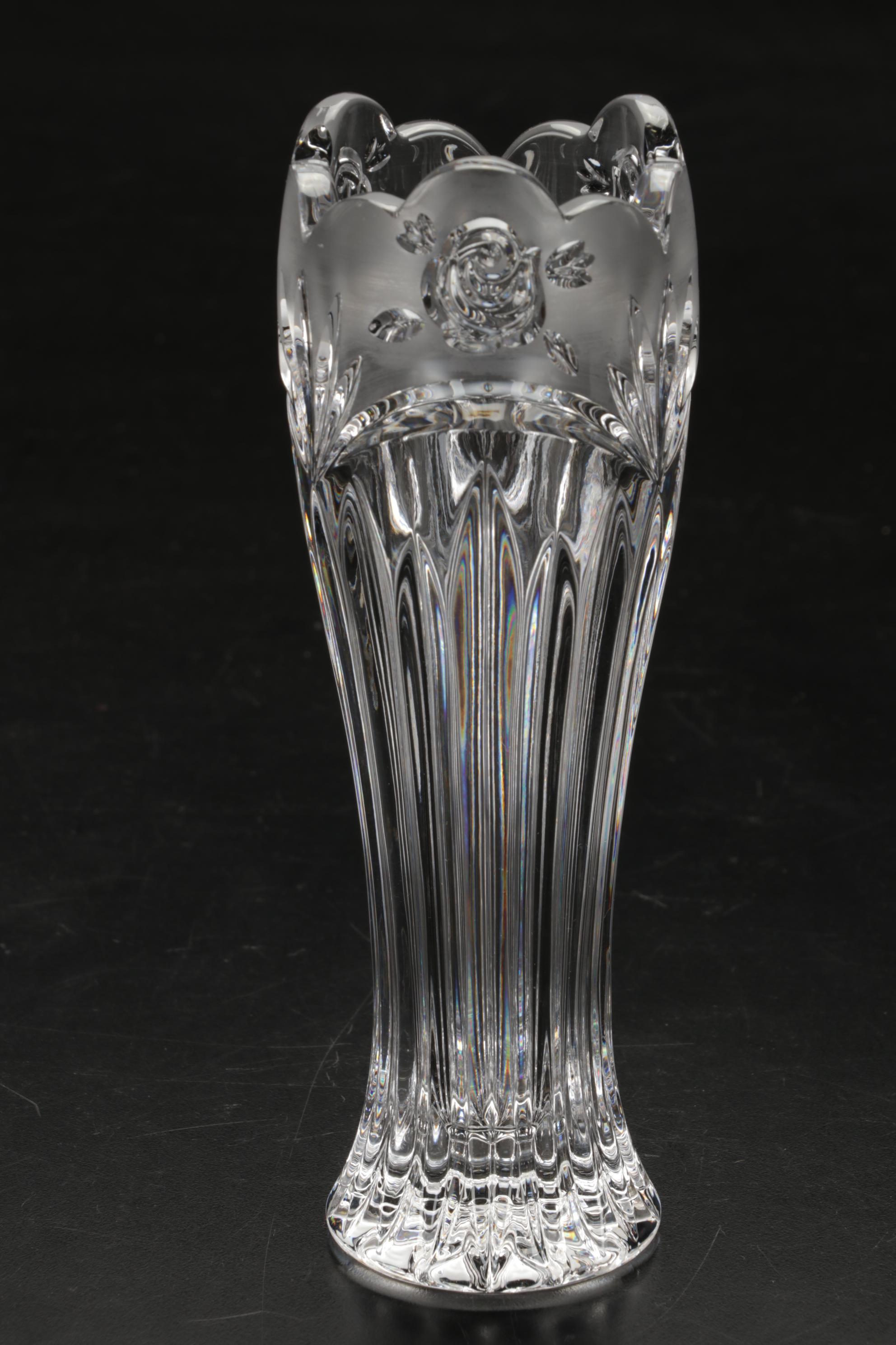 Waterford and Shannon Crystal Bowl, Vase, and Plate