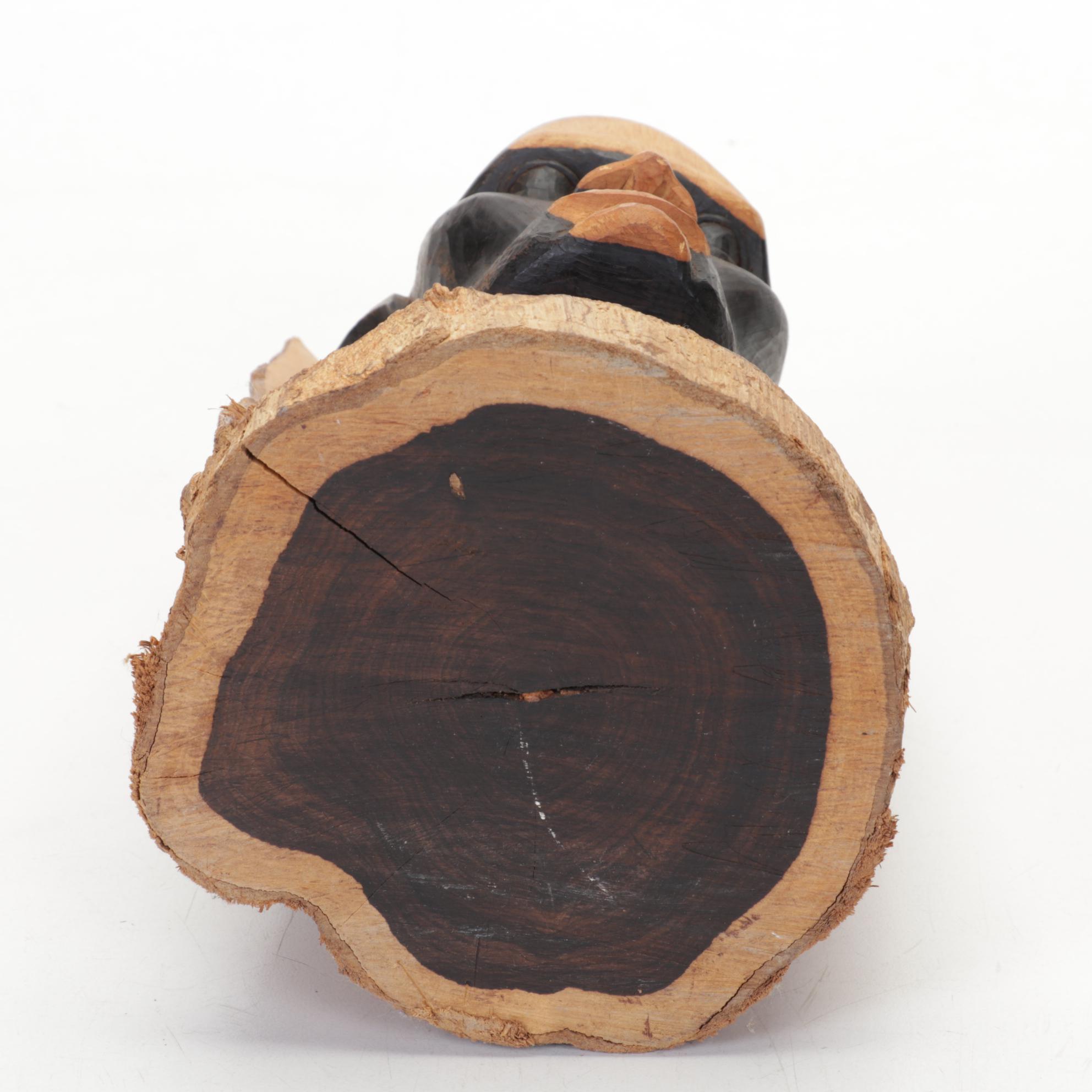 African Ebony Carving, Banded Calcite Bowl, Vase, Soapstone Censer and More