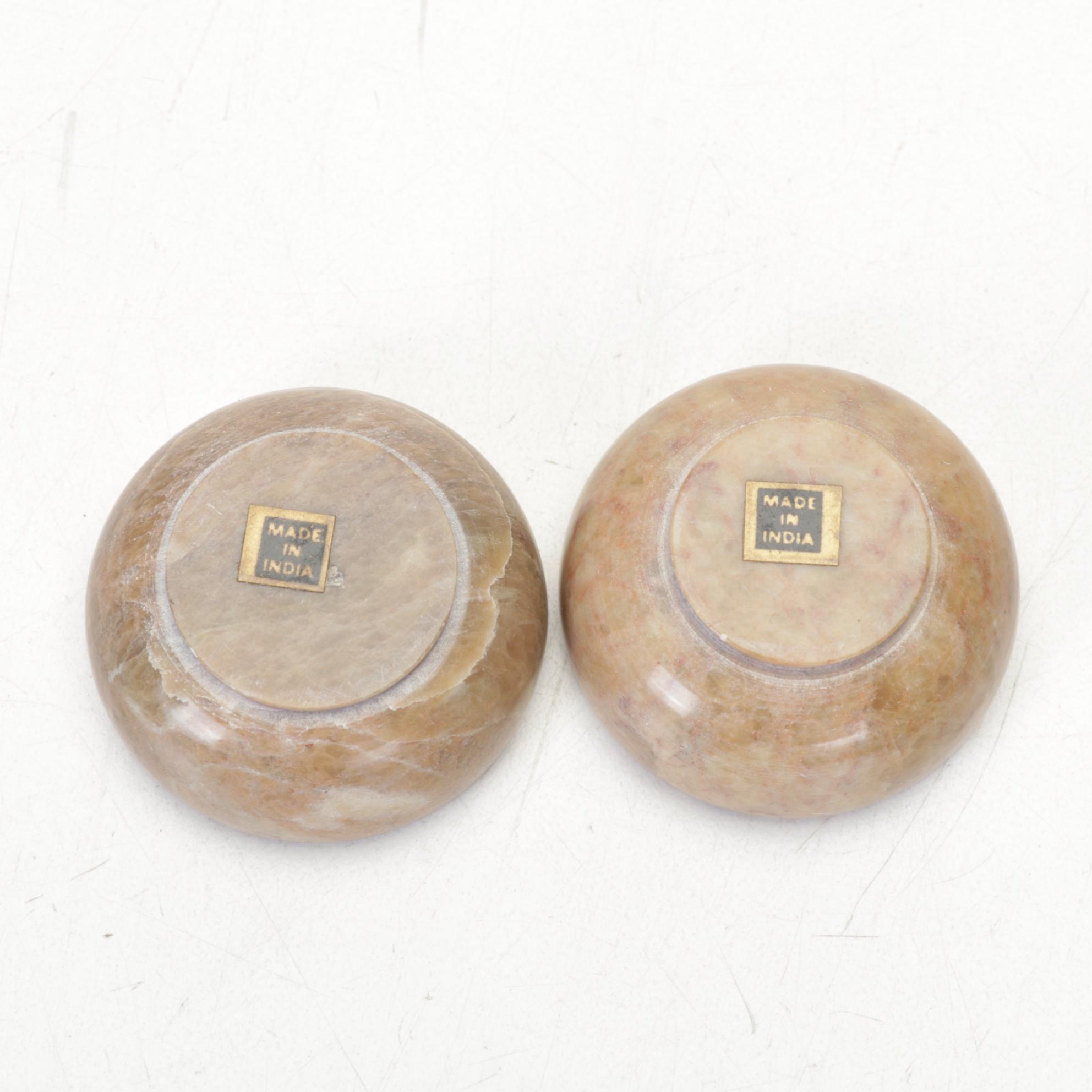 African Ebony Carving, Banded Calcite Bowl, Vase, Soapstone Censer and More