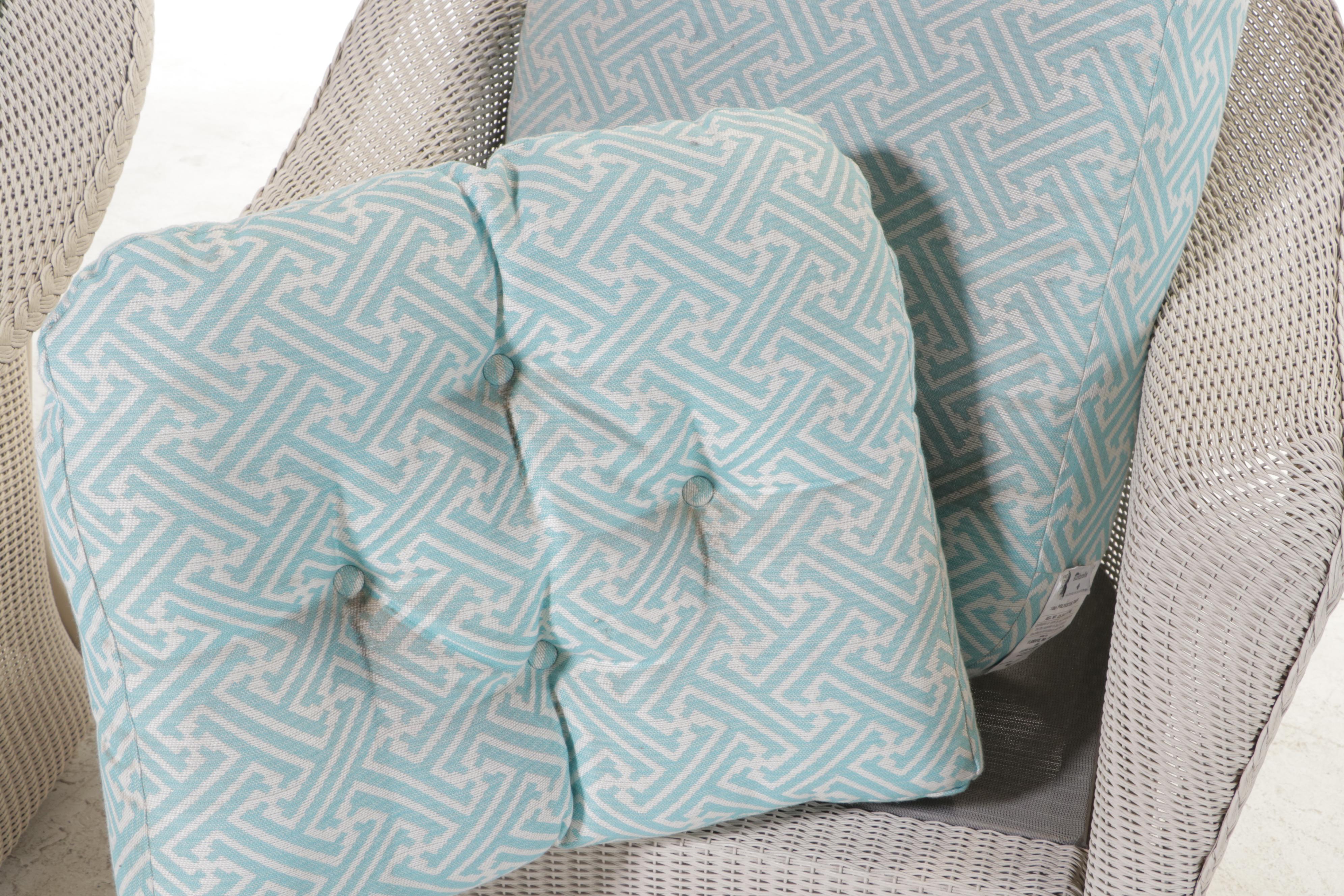 Pair of Lloyd/Flanders "Reflections" Lloyd Loom Wicker Patio Lounge Chairs