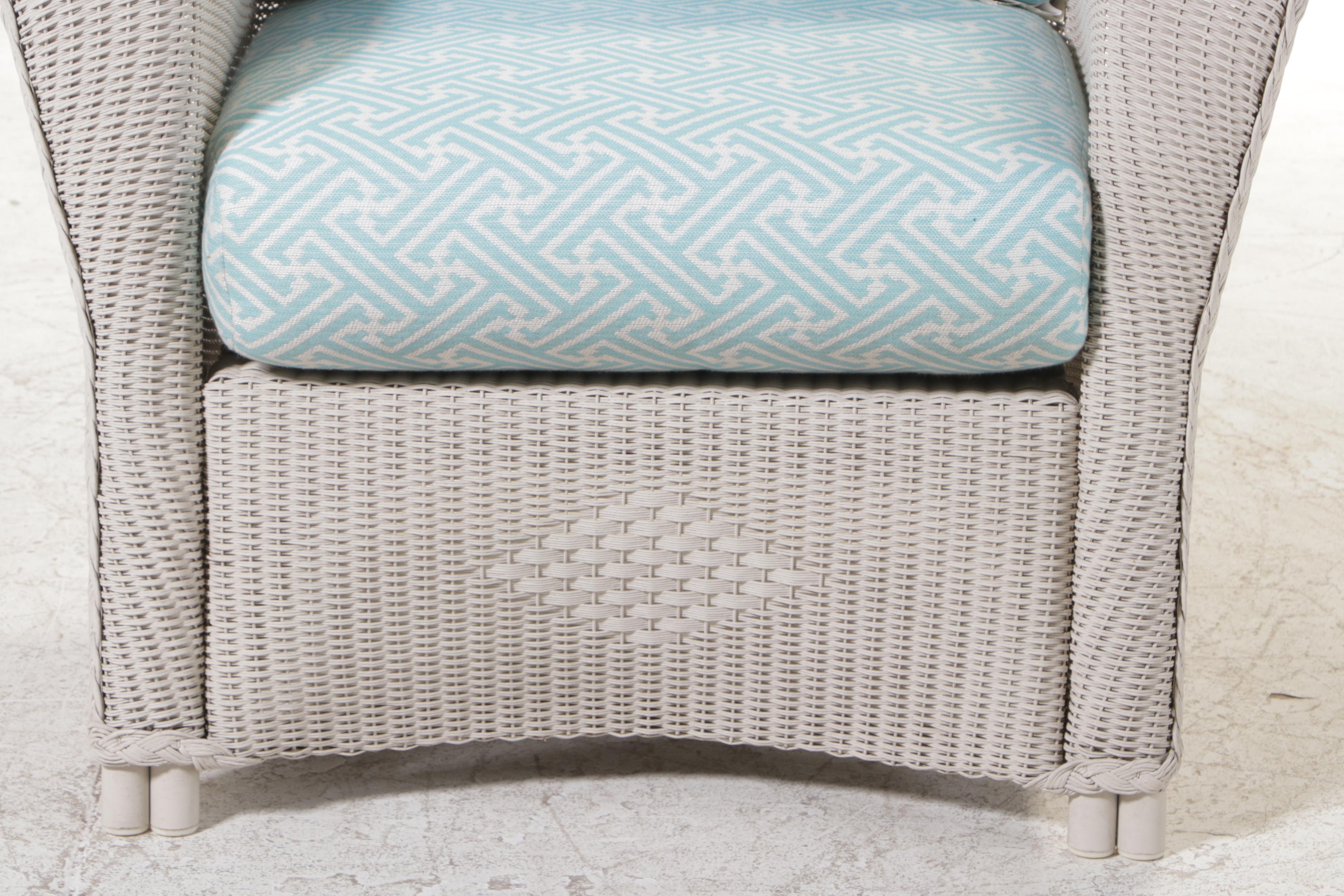 Pair of Lloyd/Flanders "Reflections" Lloyd Loom Wicker Patio Lounge Chairs