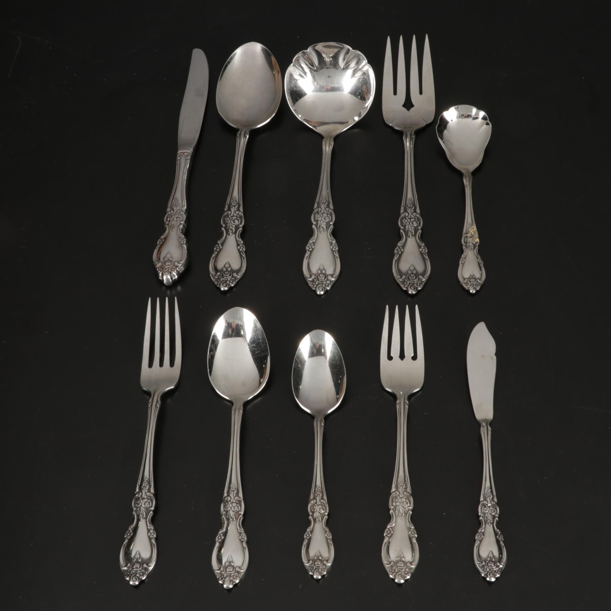 Oneida "Louisiana" Silver Plate Flatware in Storage Chest