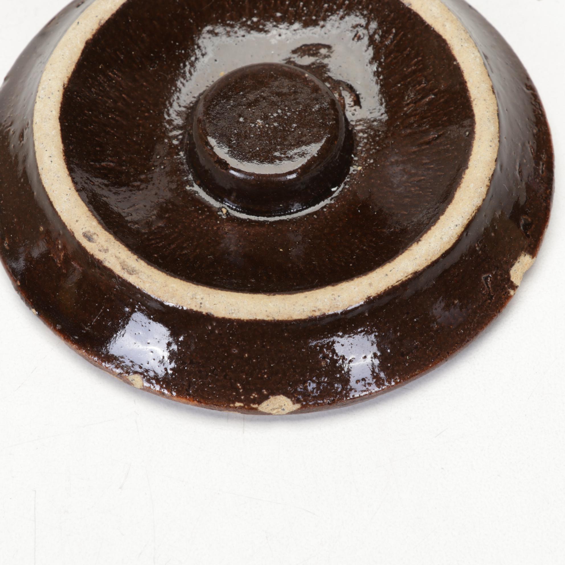 Stoneware Crocks and Jug with Copper Molds, 20th Century