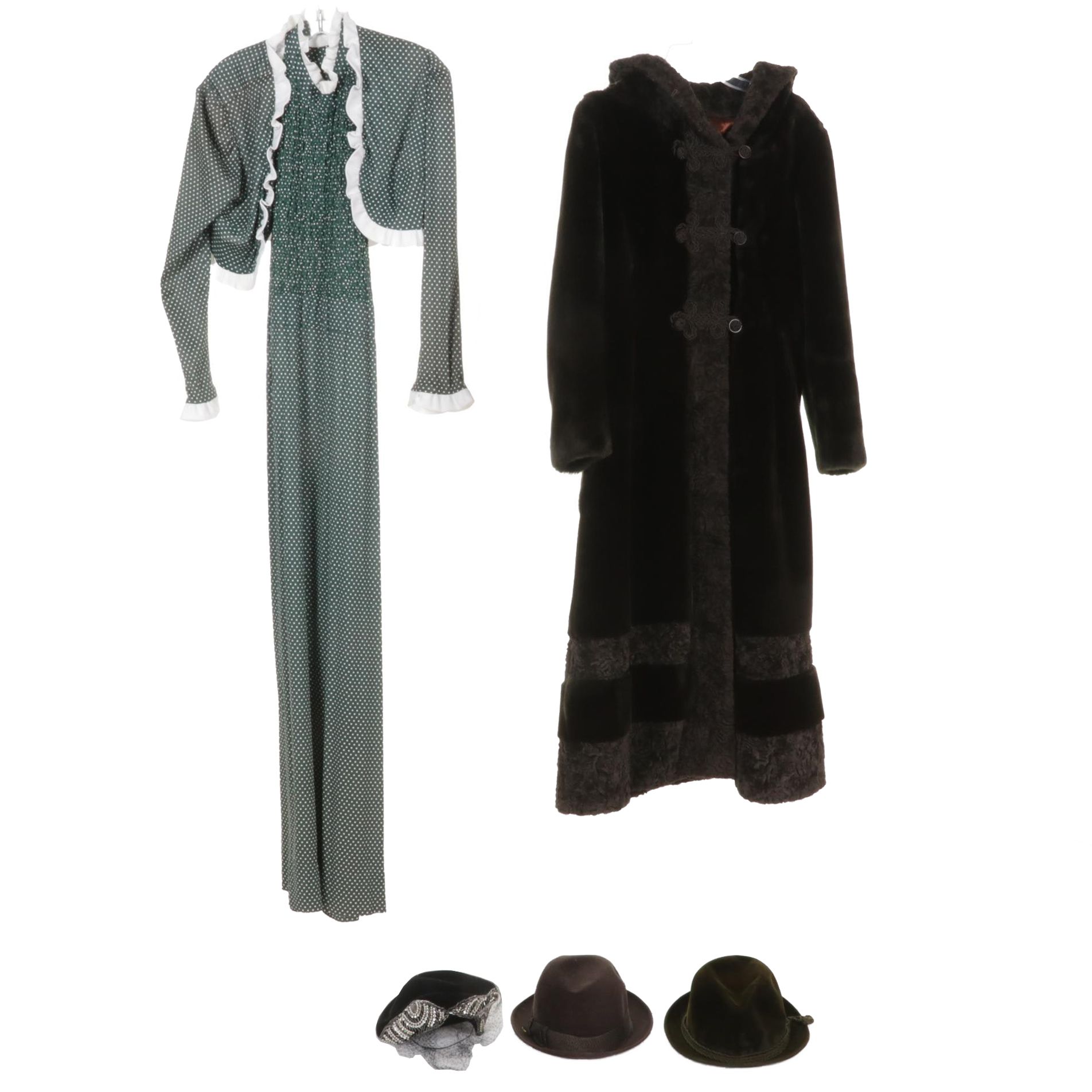 Borgana by Sportowne Faux Fur Coat, Polka Dot Dress and Shrug, and More